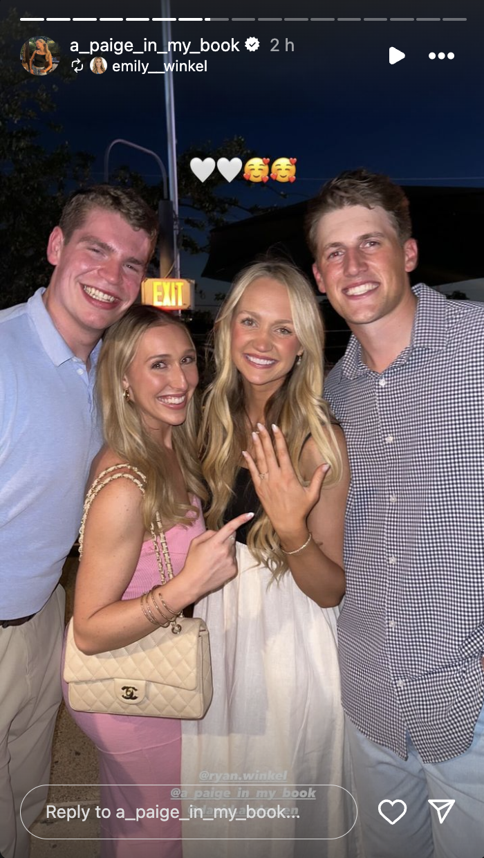 Paige Drummond and David Andersen posing for a picture with loved ones on their engagement day, posted on August 6, 2024 | Source: Instagram/a_paige_in_my_book