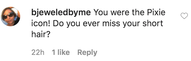 A fan commented on a throwback picture of Halle Berry in a pixie cut and wearing a floral dress | Source: Instagram.com/halleberry