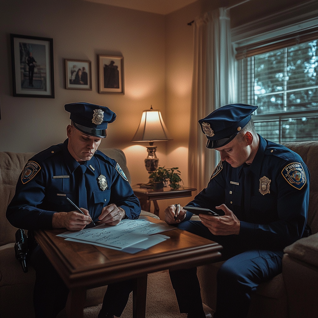 Two policemen working | Source: Midjourney