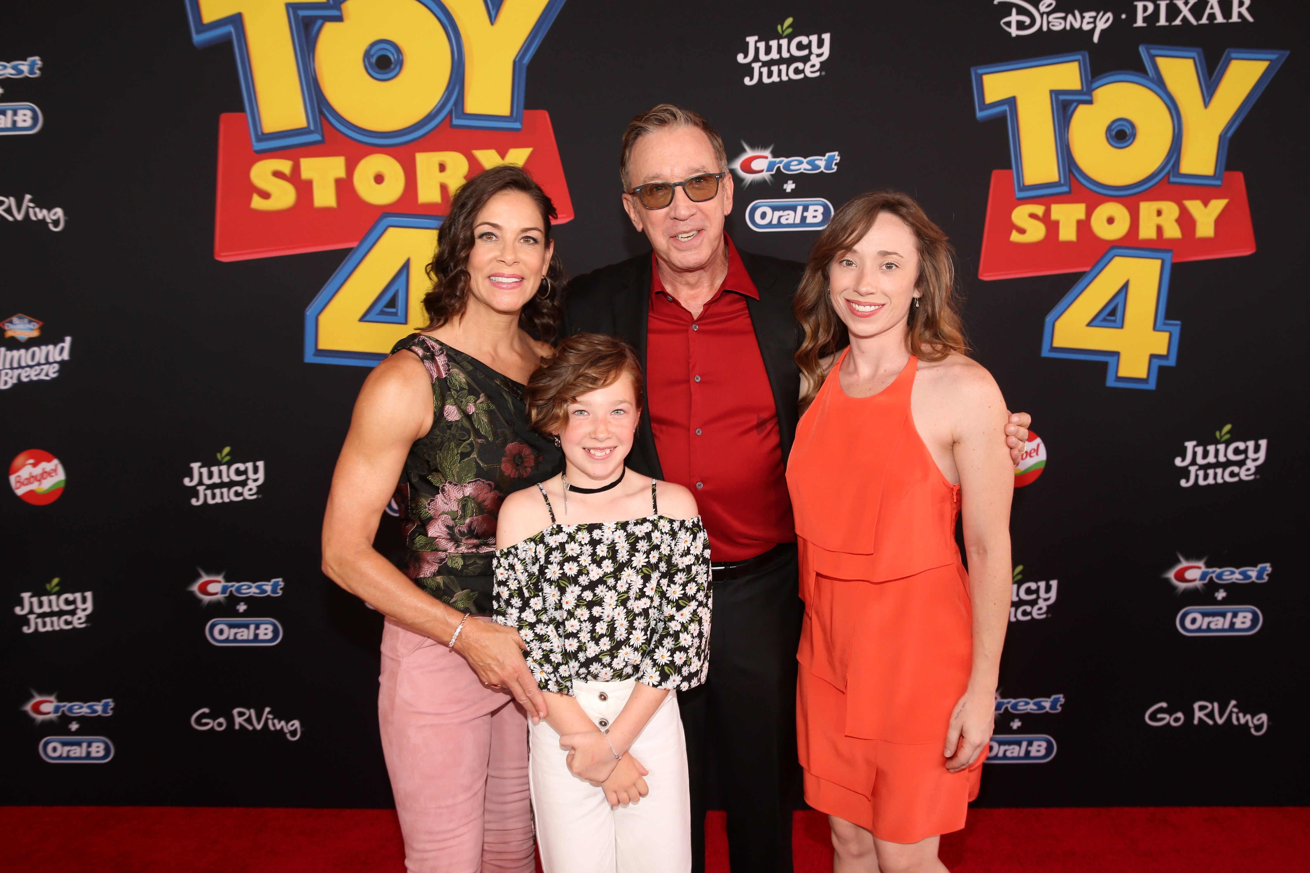 Jane Hajduk, Tim Allen, and their kids during the world premiere of Disney and Pixar's TOY STORY 4 at the El Capitan Theatre in Hollywood, CA on Tuesday, June 11, 2019. | Source: Getty Images