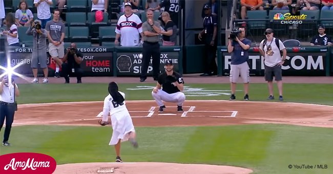 Nun throws perfect first pitch at White Sox-Royals game