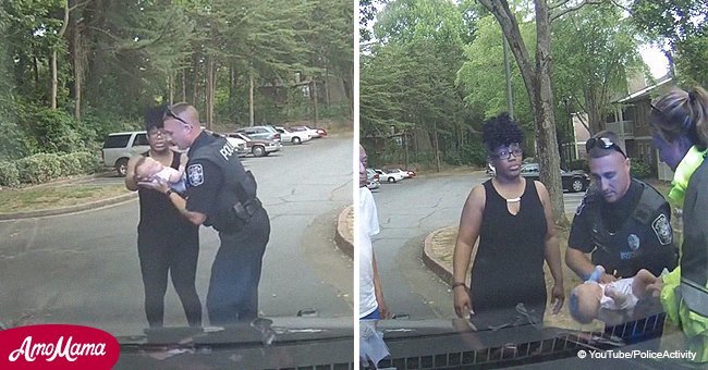 Dash cam footage captured incredible moment officer saved a choking baby's life