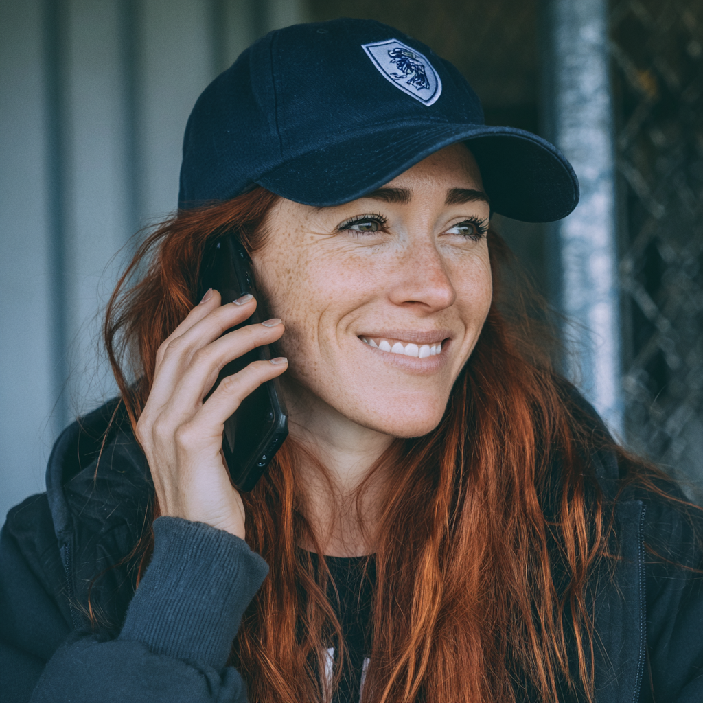 A smiling woman talking on a phone | Source: Midjourney
