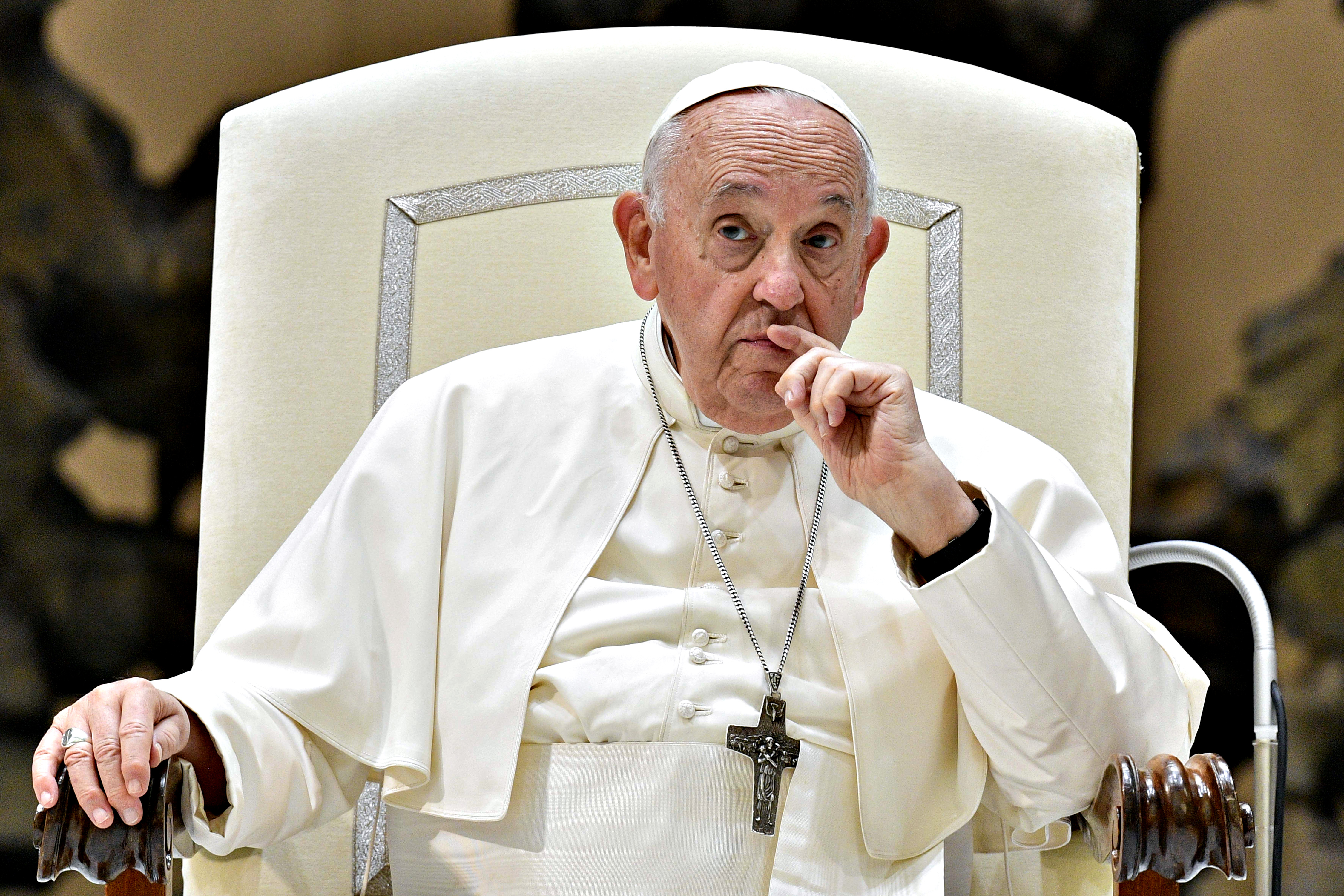 Pope Francis attends his weekly general audience at the Paul VI Hall on August 9, 2023, in Vatican City. | Source: Getty Images