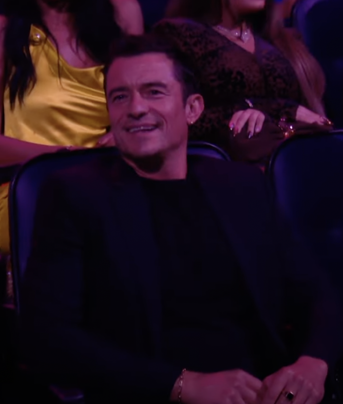 Orlando Bloom reacts to Katy Perrys performance at the 2024 MTV Video Music Awards | Source: YouTube/MTV