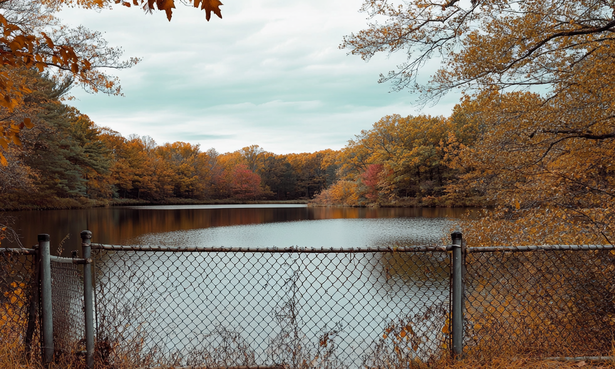 A fence dividing a lake | Source: Midjourney