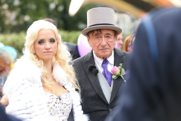 Richard und Cathy Lugner auf ihrer Hochzeit, Wien, 2014 | Quelle: Getty Images