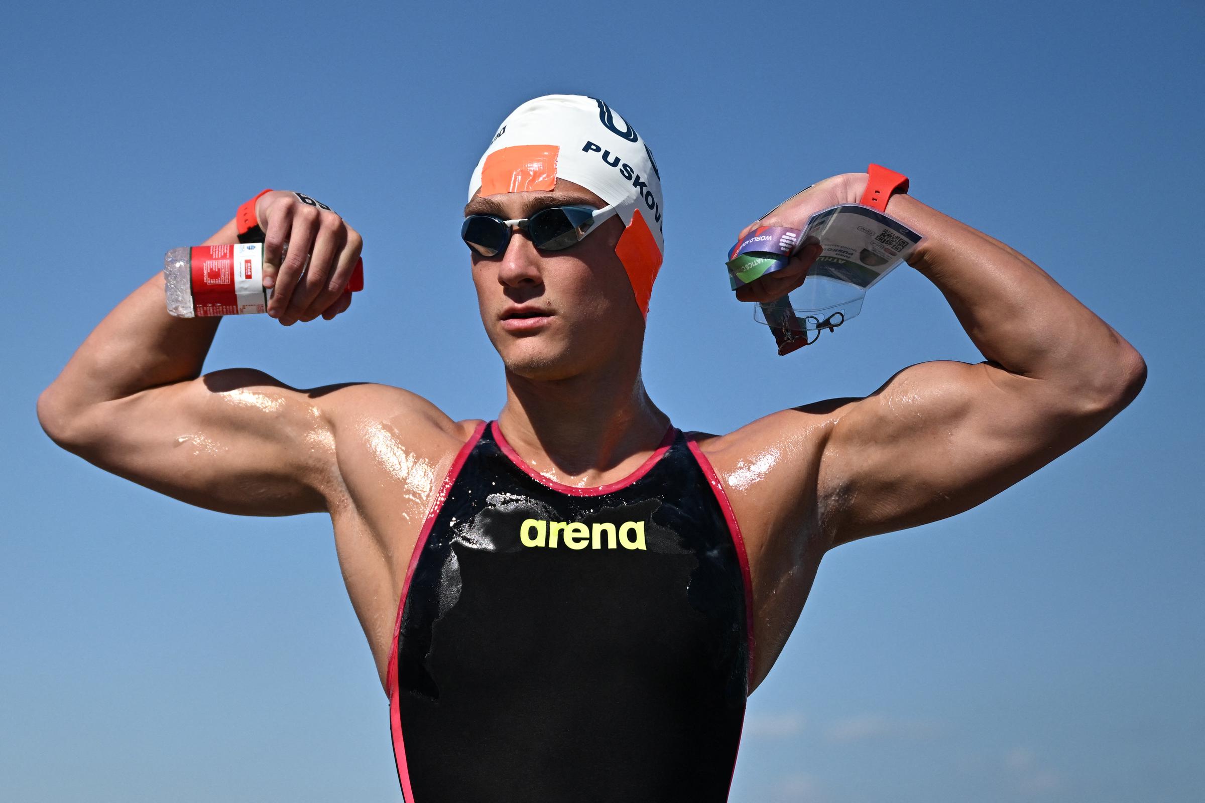 Ivan Puskovitch at the final of the Men's 5km Open Water Swimming event during the 2024 World Aquatics Championships in Doha, on February 7, 2024 | Source: Getty Images