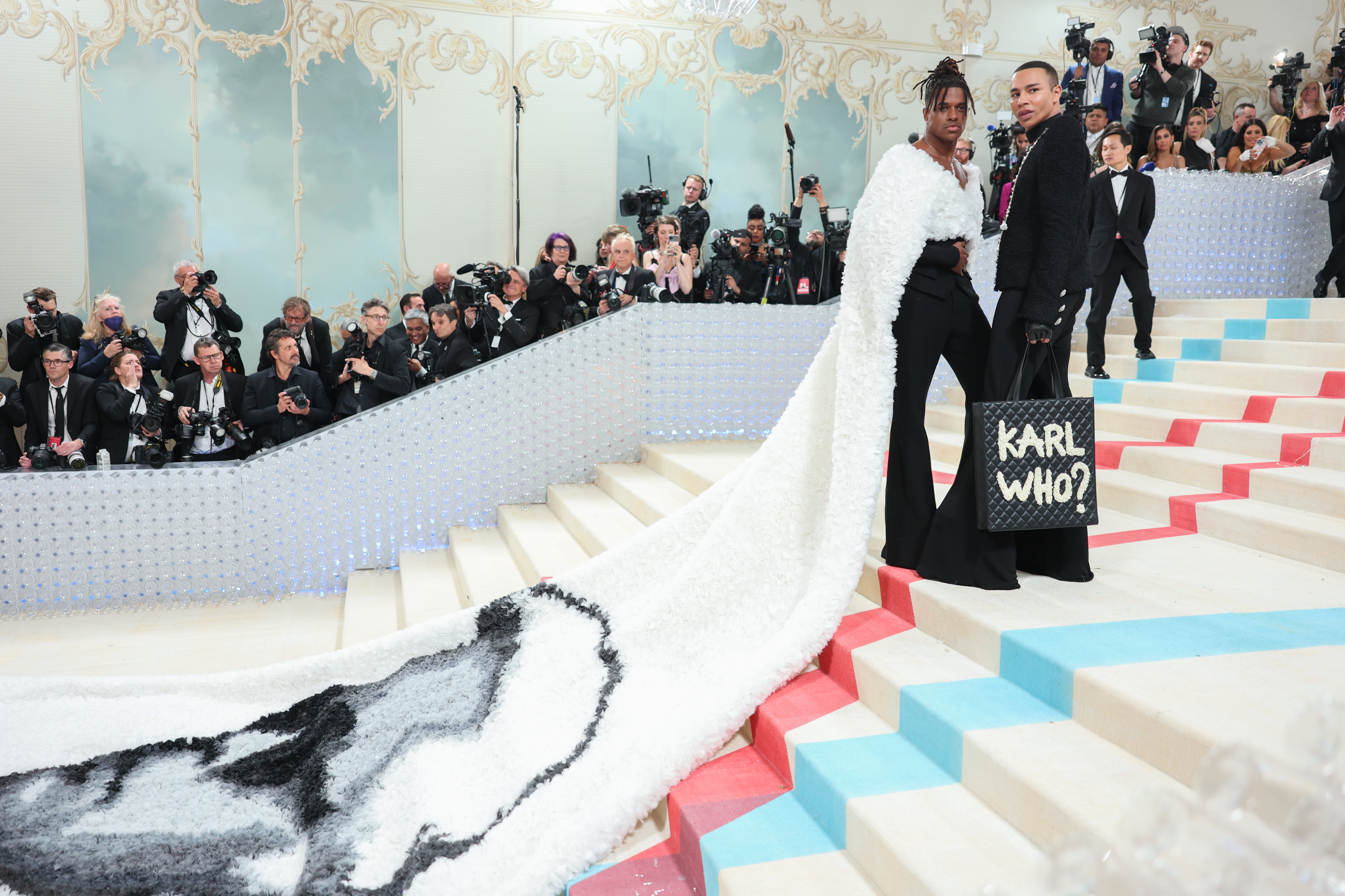 Jeremy Pope and Olivier Rousteing at the 2023 Met Gala at the Metropolitan Museum of Art on May 1, 2023, in New York, New York. | Source: Getty Images