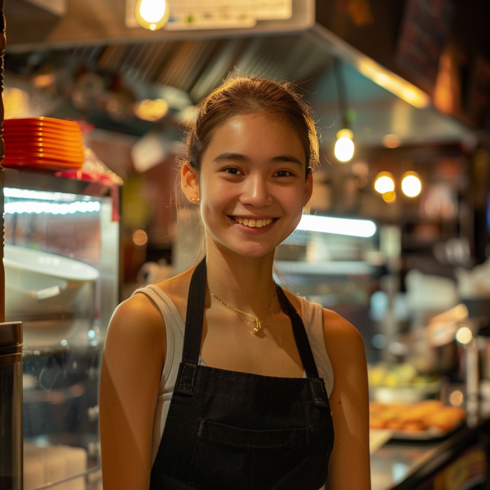 A waitress in a restaurant | Source: Midjourney