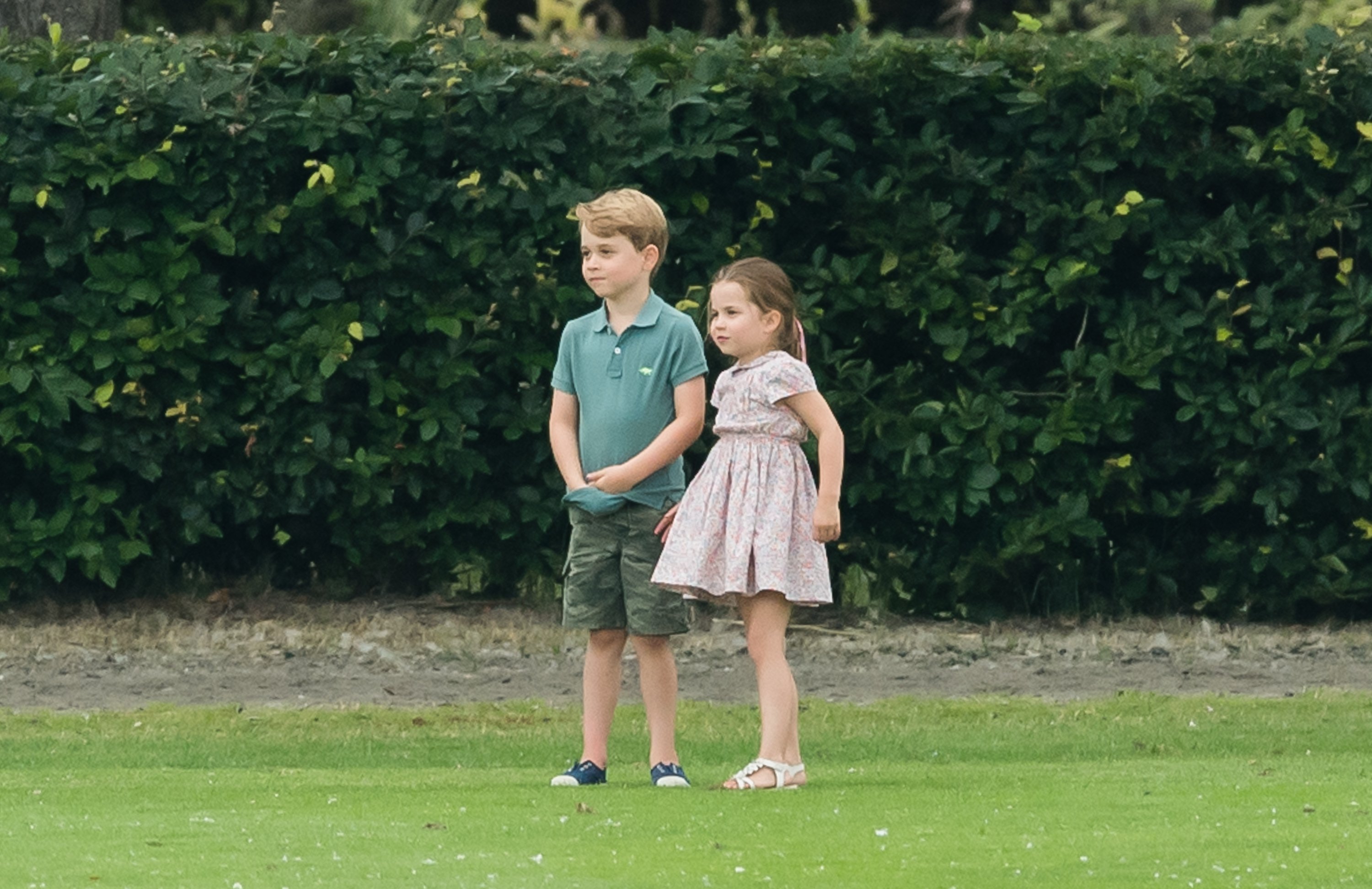 Prince George and Princess Charlotte attend The King Power Royal Charity Polo Day at Billingbear Polo Club on July 10, 2019 in Wokingham, England. | Source: Getty Images