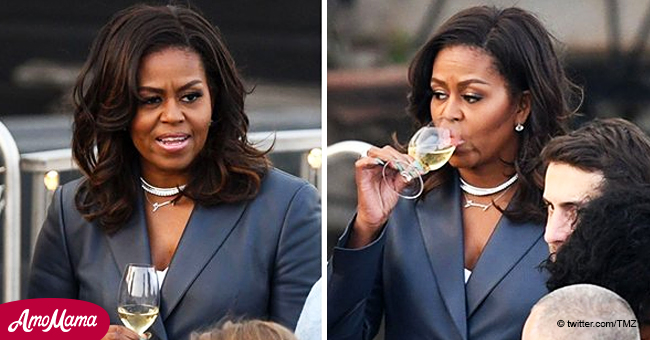 Michelle Obamas Concern Caught On Camera After Hearing About Notre Dame While At Dinner In Paris 