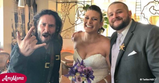 Keanu Reeves makes a rare appearance at random Californian couple's wedding