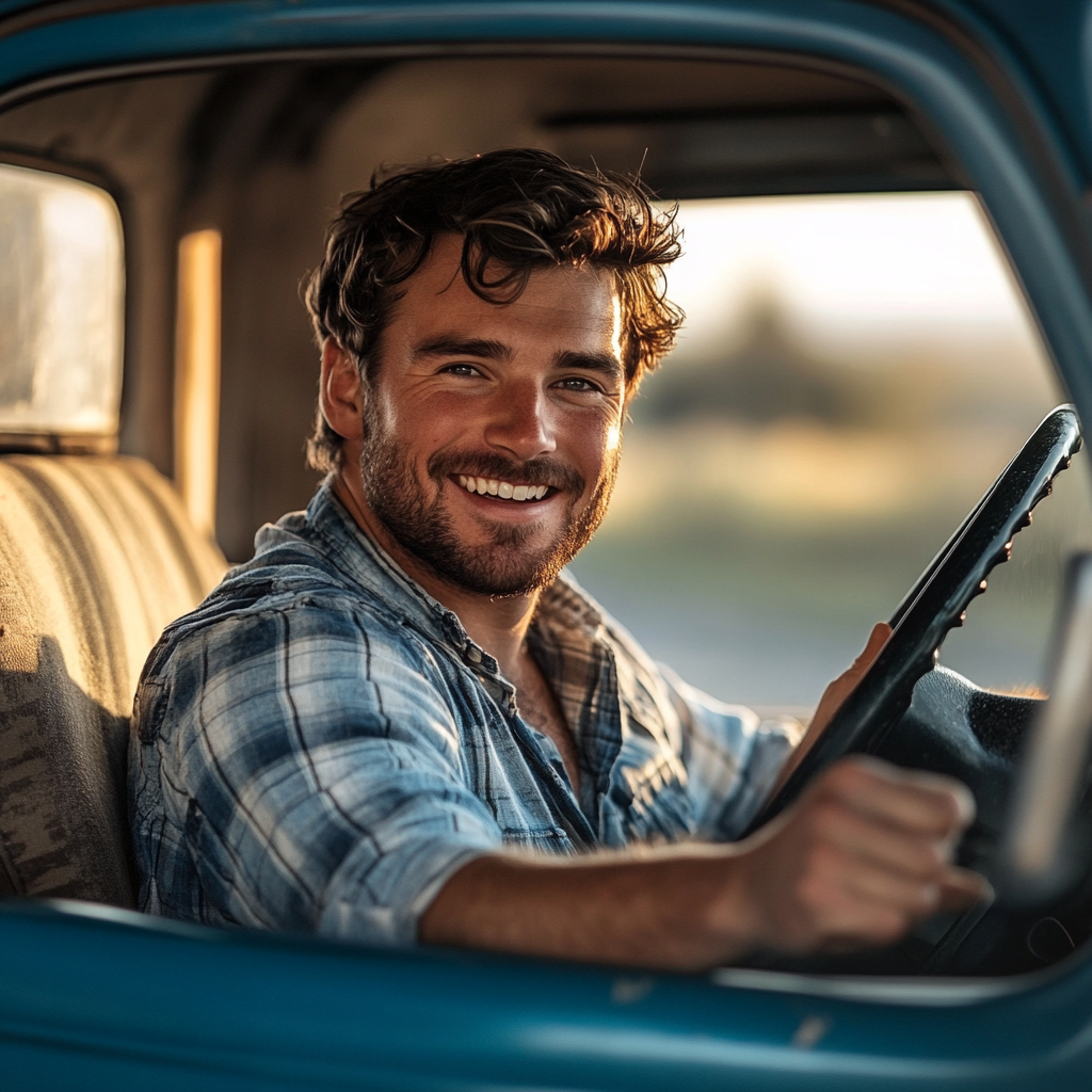 A man driving a pickup truck | Source: Midjourney