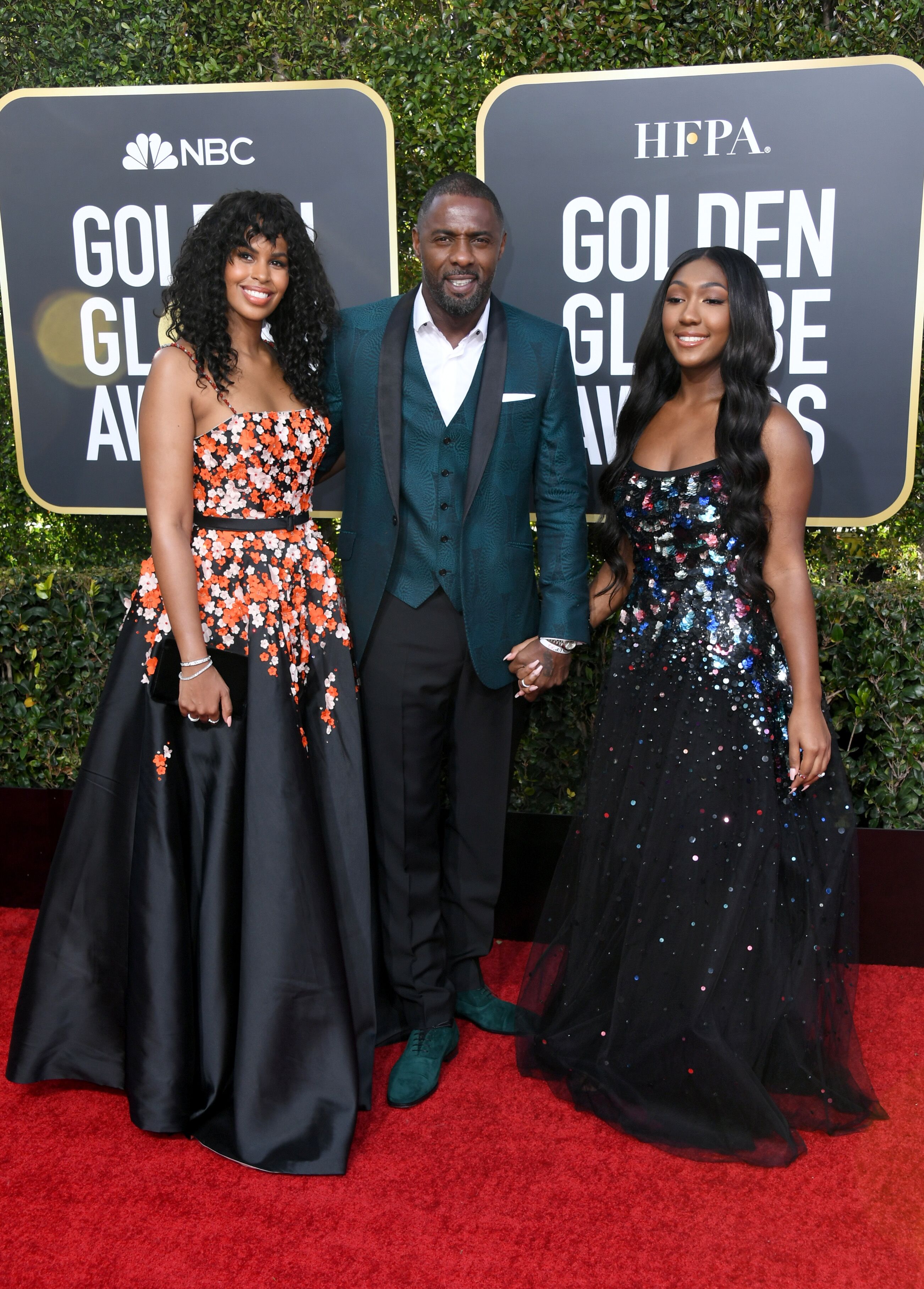 Idris Elba, his wife Sabrina Dhowre, and daughter Isan Elba at the 2019 Golden Globe Awards/ Source: Getty Images