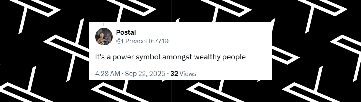 An X post about Donald Trump and Elon Musk's hand signs. | Source: X/LPrescott67710