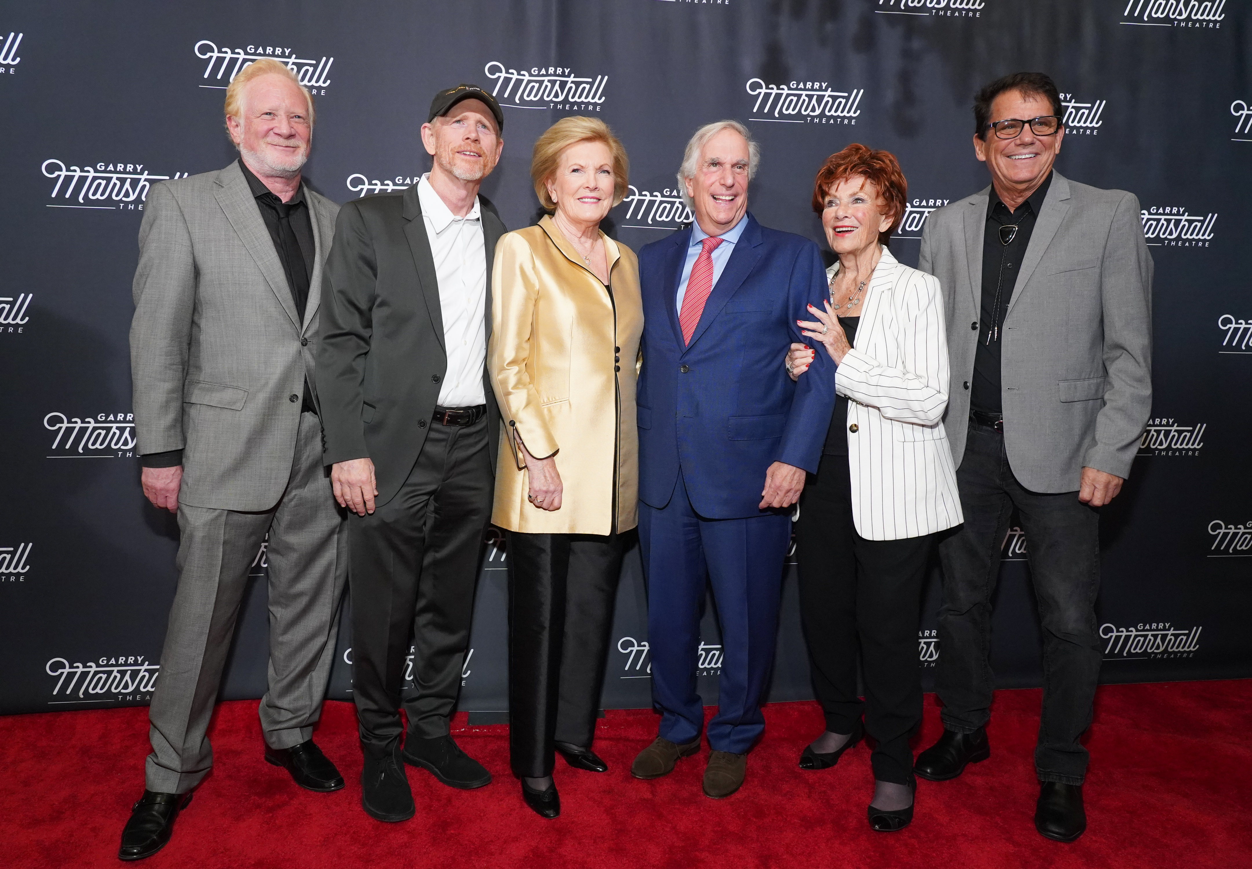 Don Most, Ron Howard, Barbara Marshall, Henry Winkler, Marion Ross and Anson Williams at Garry Marshall Theatre's 3rd Annual Founder's Gala Honoring Original "Happy Days" Cast | Source: Getty Images