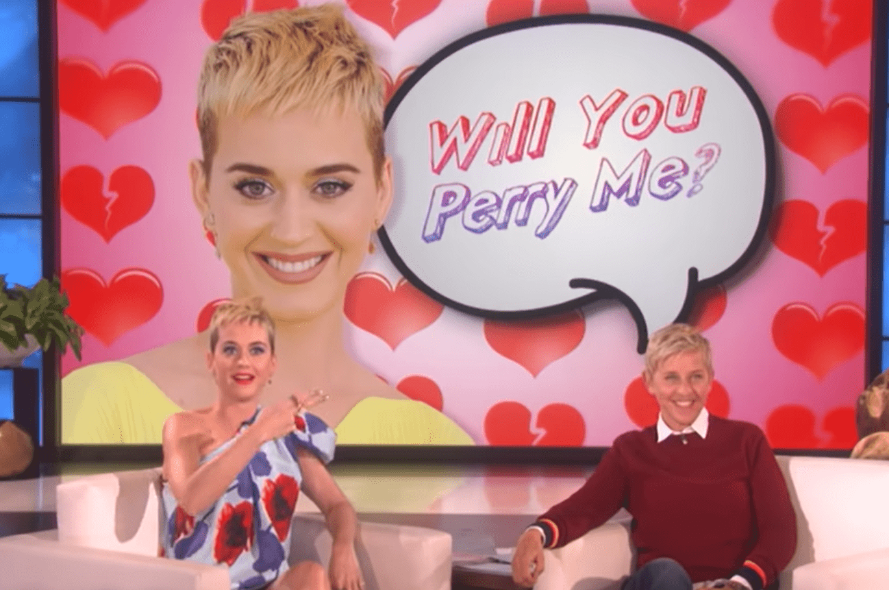Katy Perry and Ellen DeGeneres on the Ellen DeGeneres talk show. │Source:  youtube.com/TheEllenShow