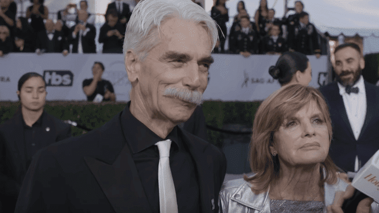 Sam Elliot and Katharine talk with a reporter during the red carpet event of SAG Awards 2019. | Source: YouTube/The Hollywood Reporter