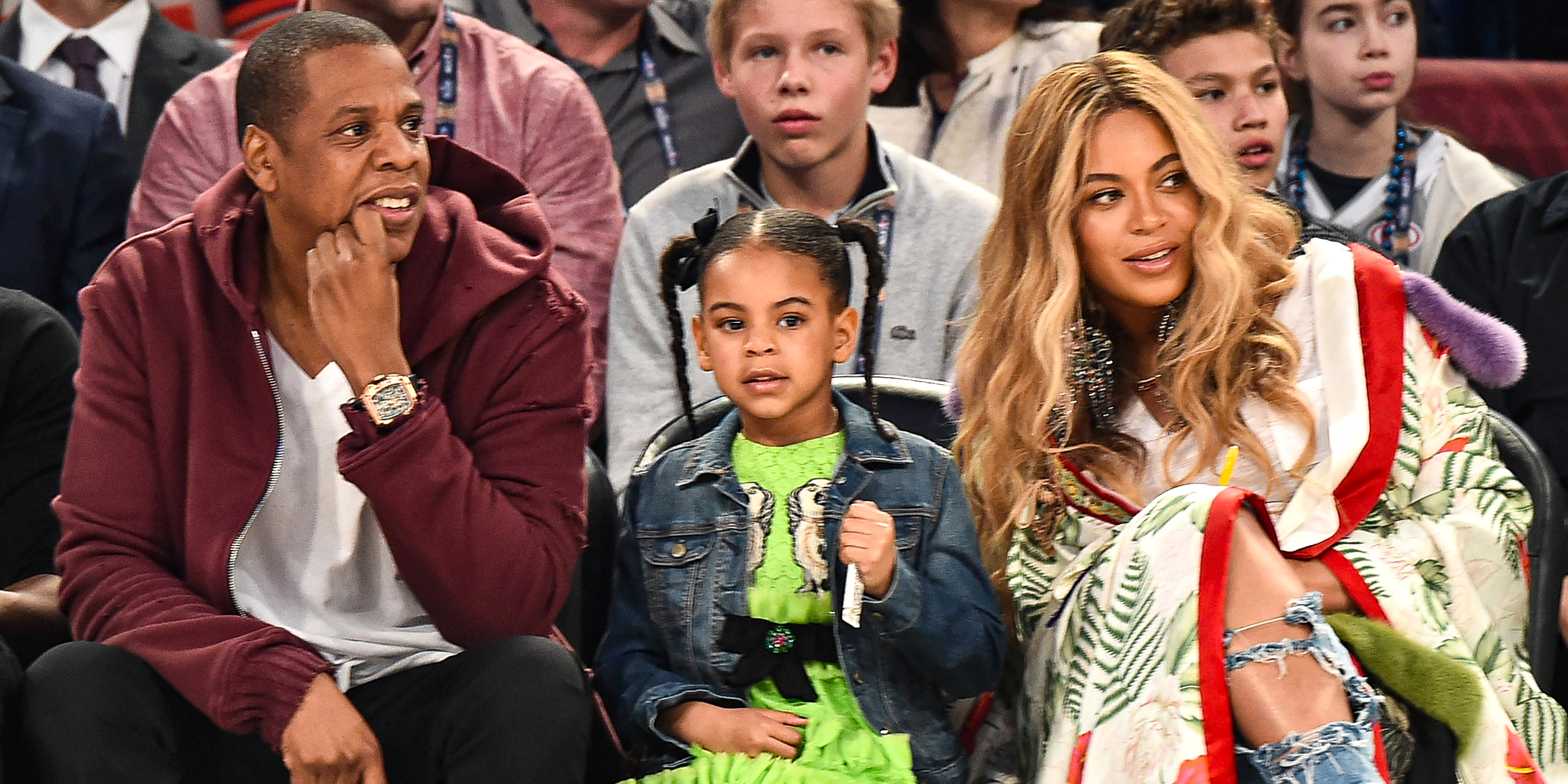 Jay-Z, Blue Ivy, and Beyoncé Knowles-Carter. | Source: Getty Images