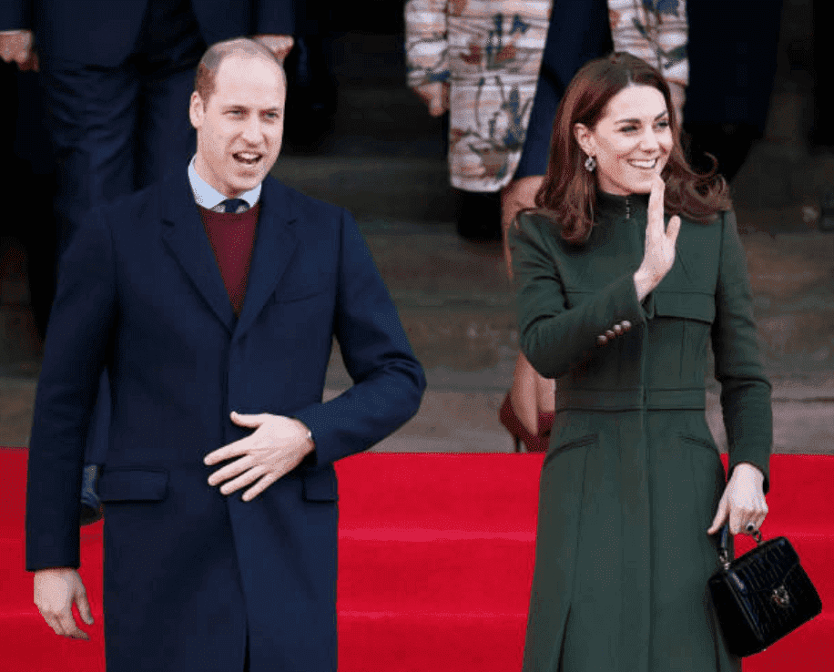 Prince William and Kate Middleton wave at crowds as they leave City Hall in Bradford's Centenary Square, on January 15, 2020 in Bradford, England | Source: Getty Images