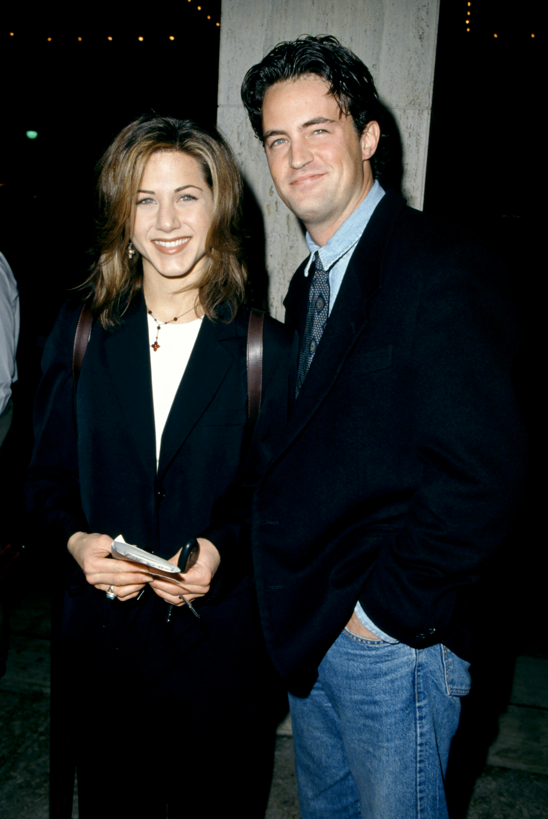 Jennifer Aniston and Matthew Perry during the Screening of the NBC Original Movie "Serving in Silence: The Margarethe Cammermeyer Story" on January 23, 1995 in Century City, California | Source: Getty Images