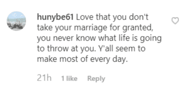 A fan comment commending Deen on her approach to marriage | Instagram: @pauladeen_official