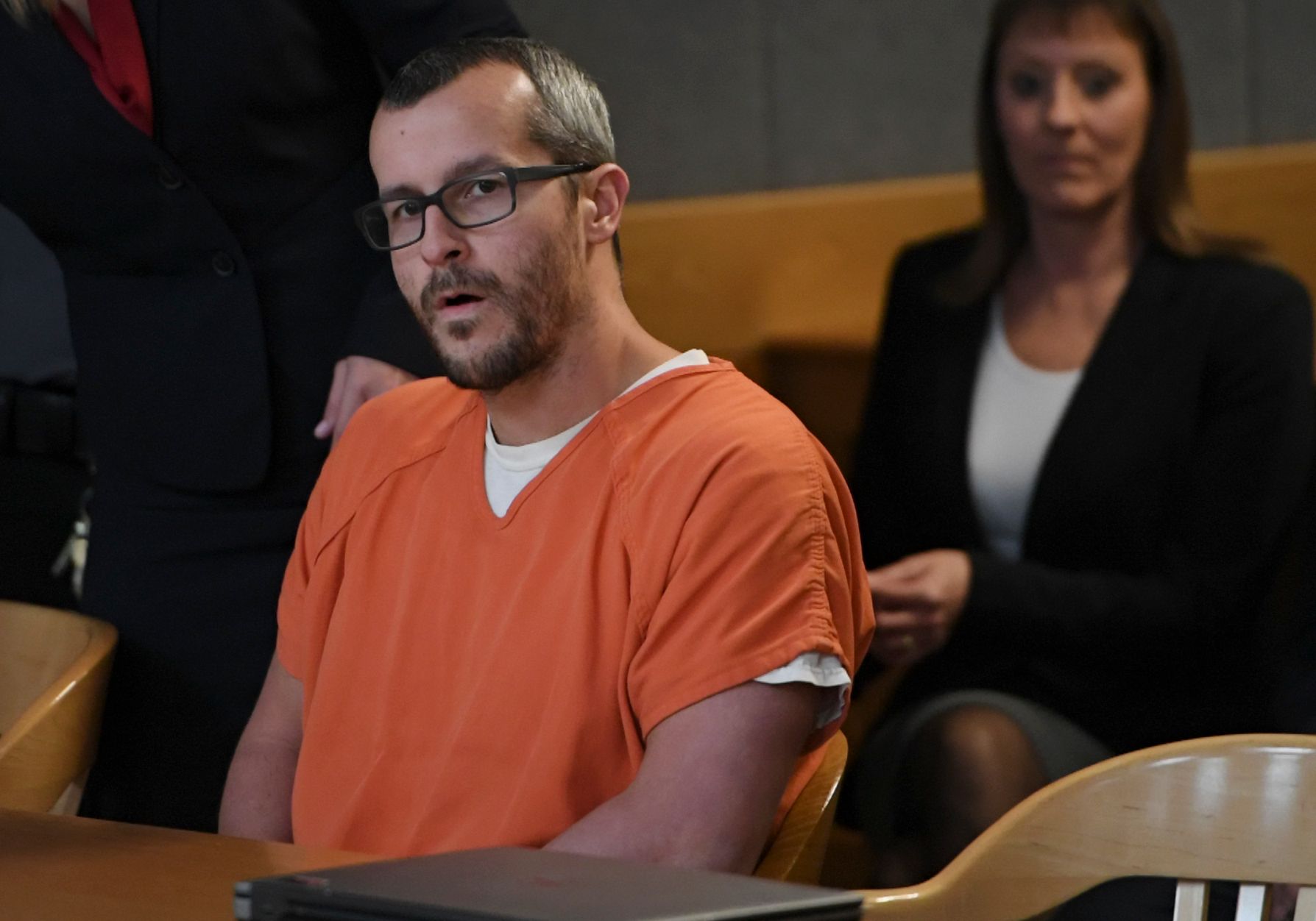 Christopher Watts sat in court for his sentencing hearing at the Weld County Courthouse on November 19, 2018 in Greeley, Colorado | Photo: Getty Images