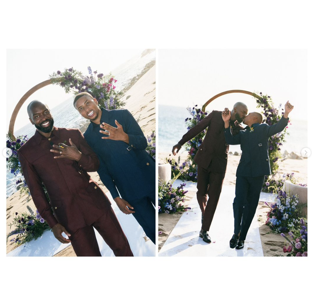 Greg Mathis Jr. and Elliott Cooper showing off their rings on their wedding day posted on October 24, 2024 | Source: Instagram/mc_weddings