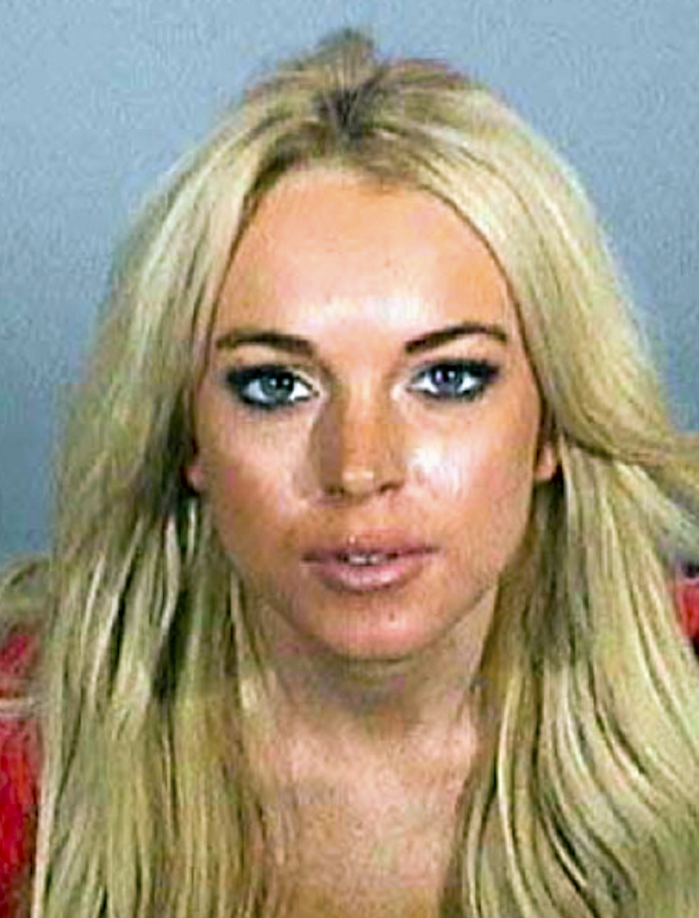 The actress in a mug shot after her arrest in Los Angeles, California, in November 2007 | Source: Getty Images