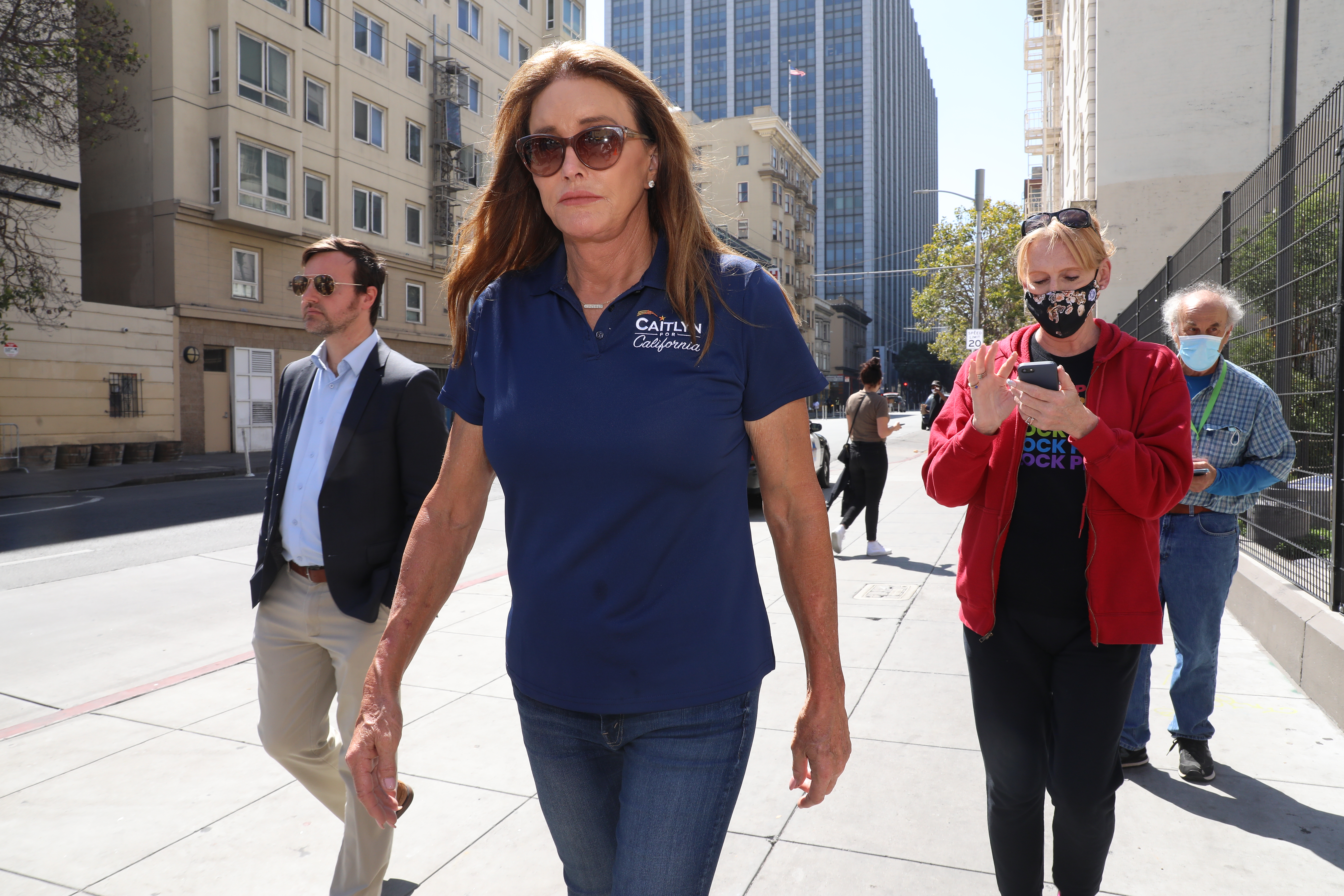 Caitlyn Jenner walks outside the Turk-Hyde Mini Park on August 25, 2021 in San Francisco, California | Source: Getty Images