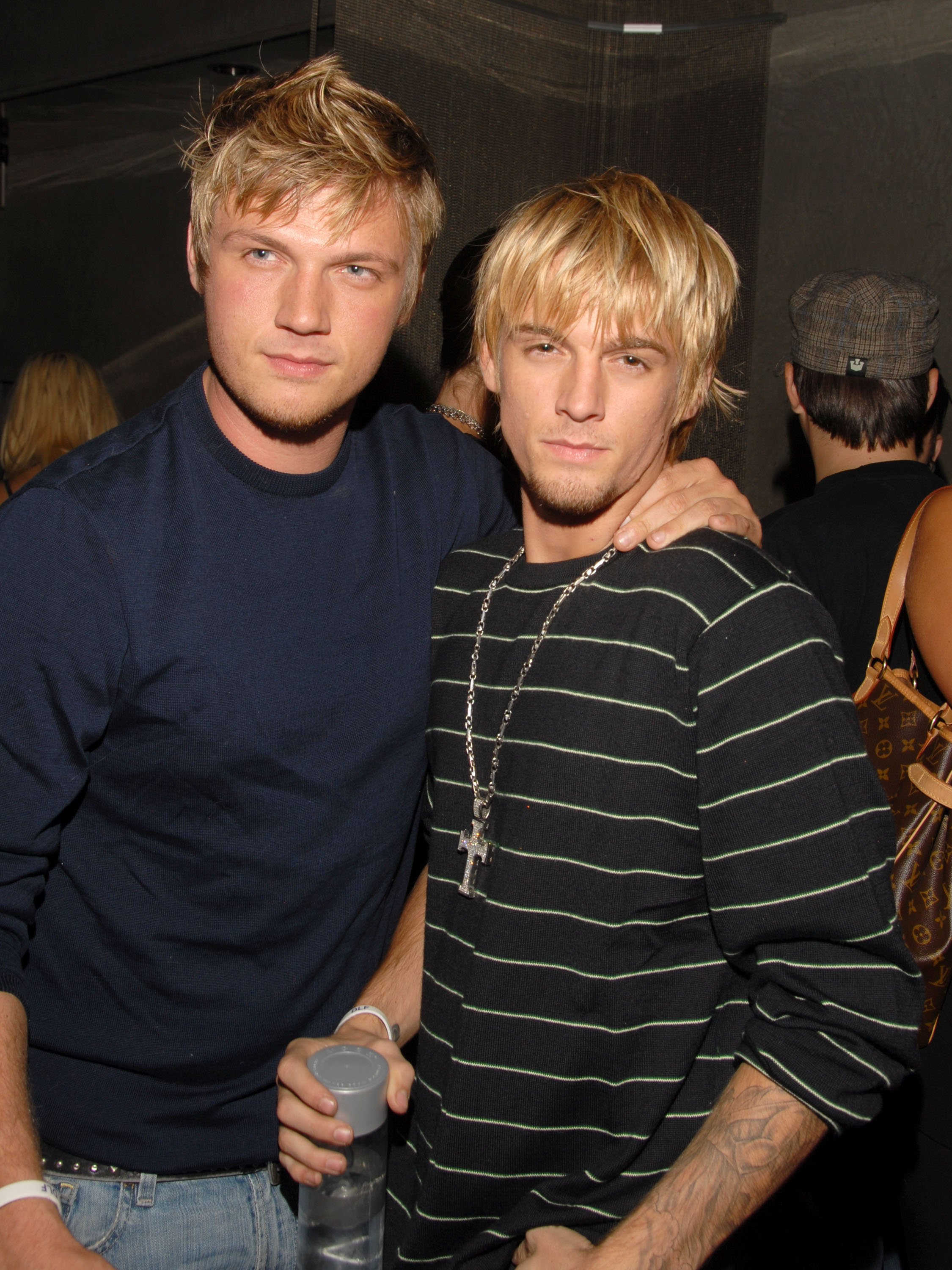 Nick and Aaron Carter during Howie Dorough's Birthday Party at LAX in Hollywood, California, on August 16, 2006 | Source: Getty Images