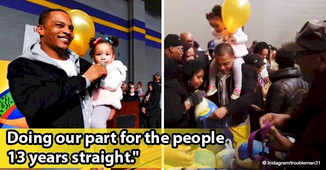 Tiny & T.I.'s baby daughter Heiress melts hearts while handing out Thanksgiving turkeys with dad