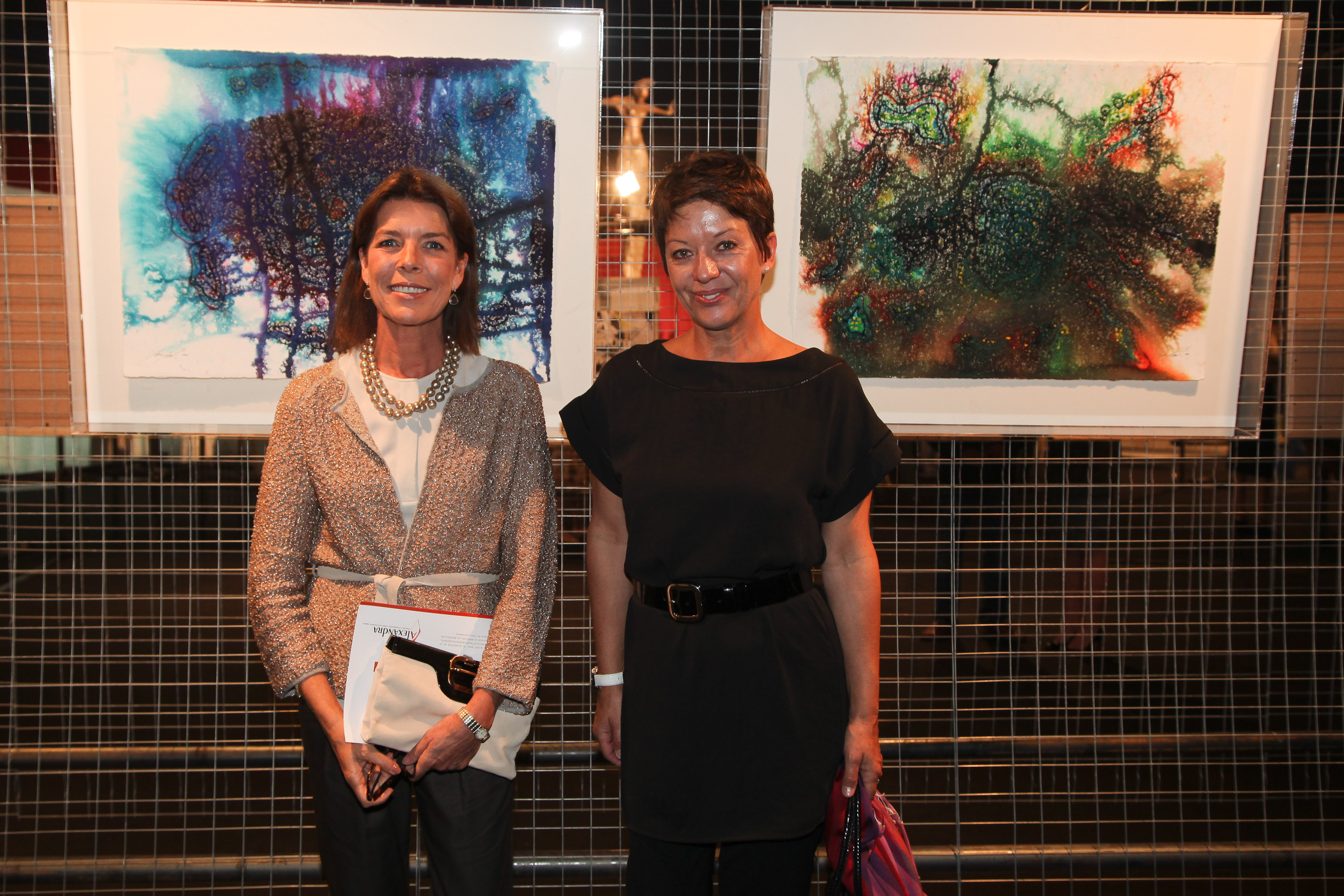 Sibylle Szaggars Redford and Princess Caroline of Hanover at the "Arternativelight" Exhibition Launch in Monaco, Monaco on September 20, 2011 | Source: Getty Images