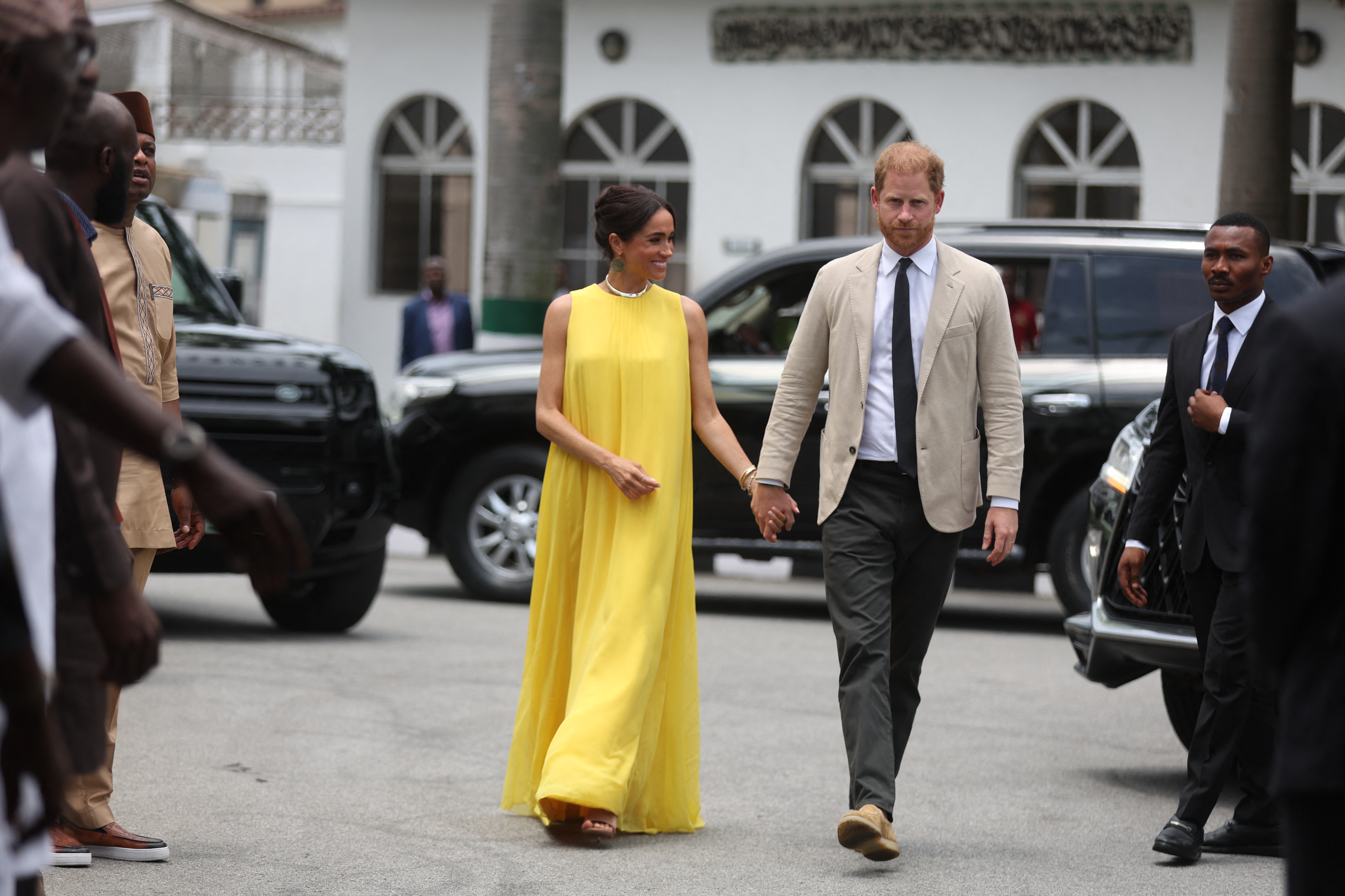 Meghan Markle and Prince Harry at the State Governor House in Lagos on May 12, 2024 | Source: Getty Images