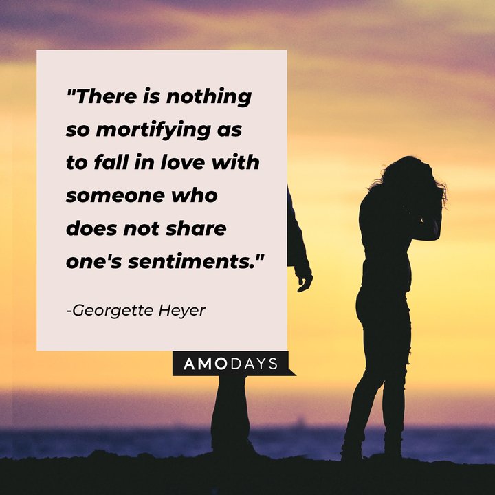 Mrs. Hendred’s quote: “There is nothing so mortifying as to fall in love with someone who does not share one's sentiments.” | Image: AmoDays