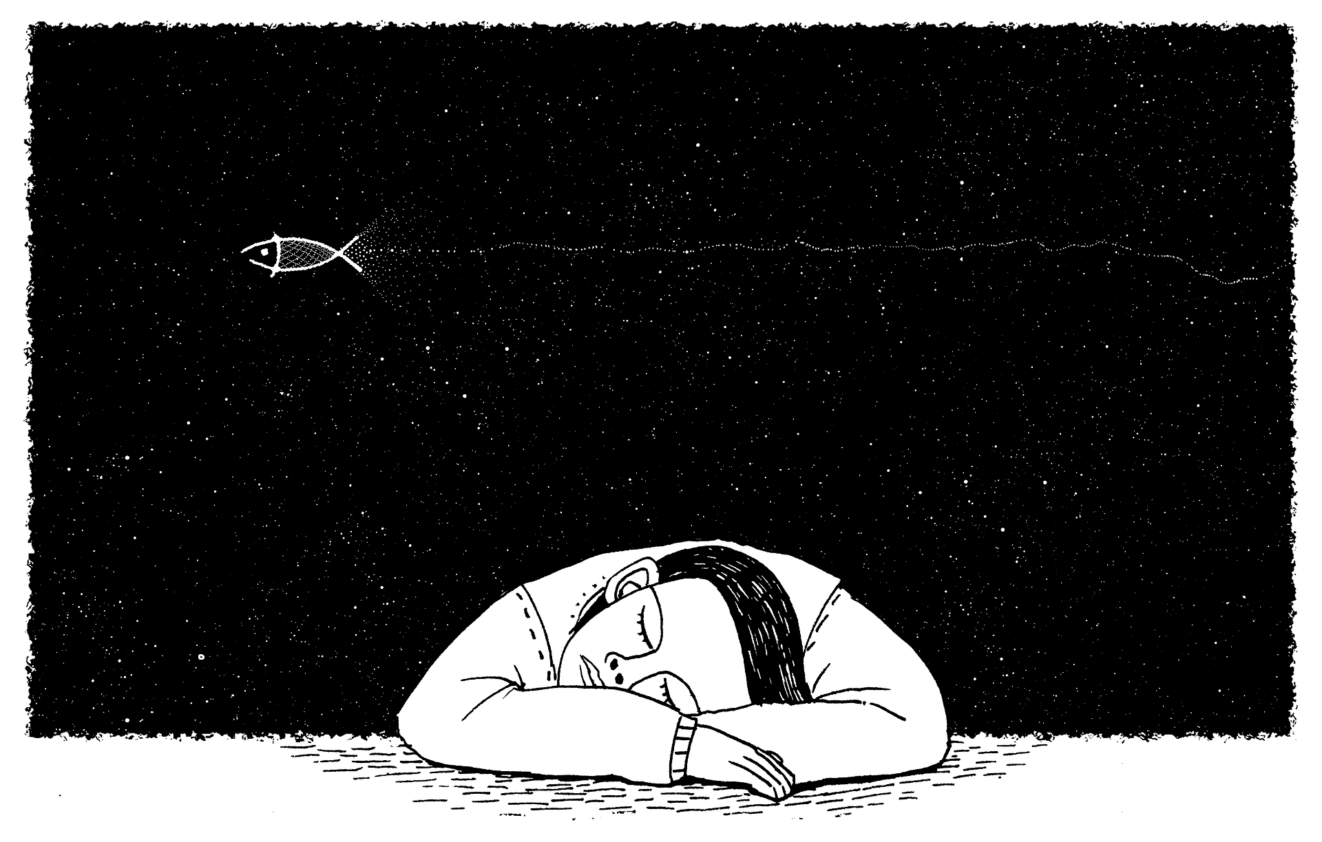 Cartoon of a person dreaming | Source: Pixabay 