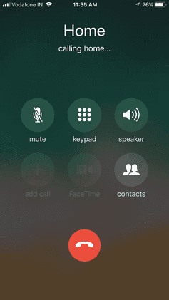 The iPhone's screen when a call is in progress. | Source: Wikimedia Common Images