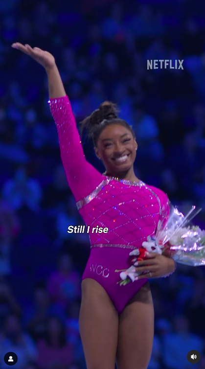 Simone Biles from clips of "Simone Biles: Rising," posted on July 16, 2024 | Source: Instagram/netflix