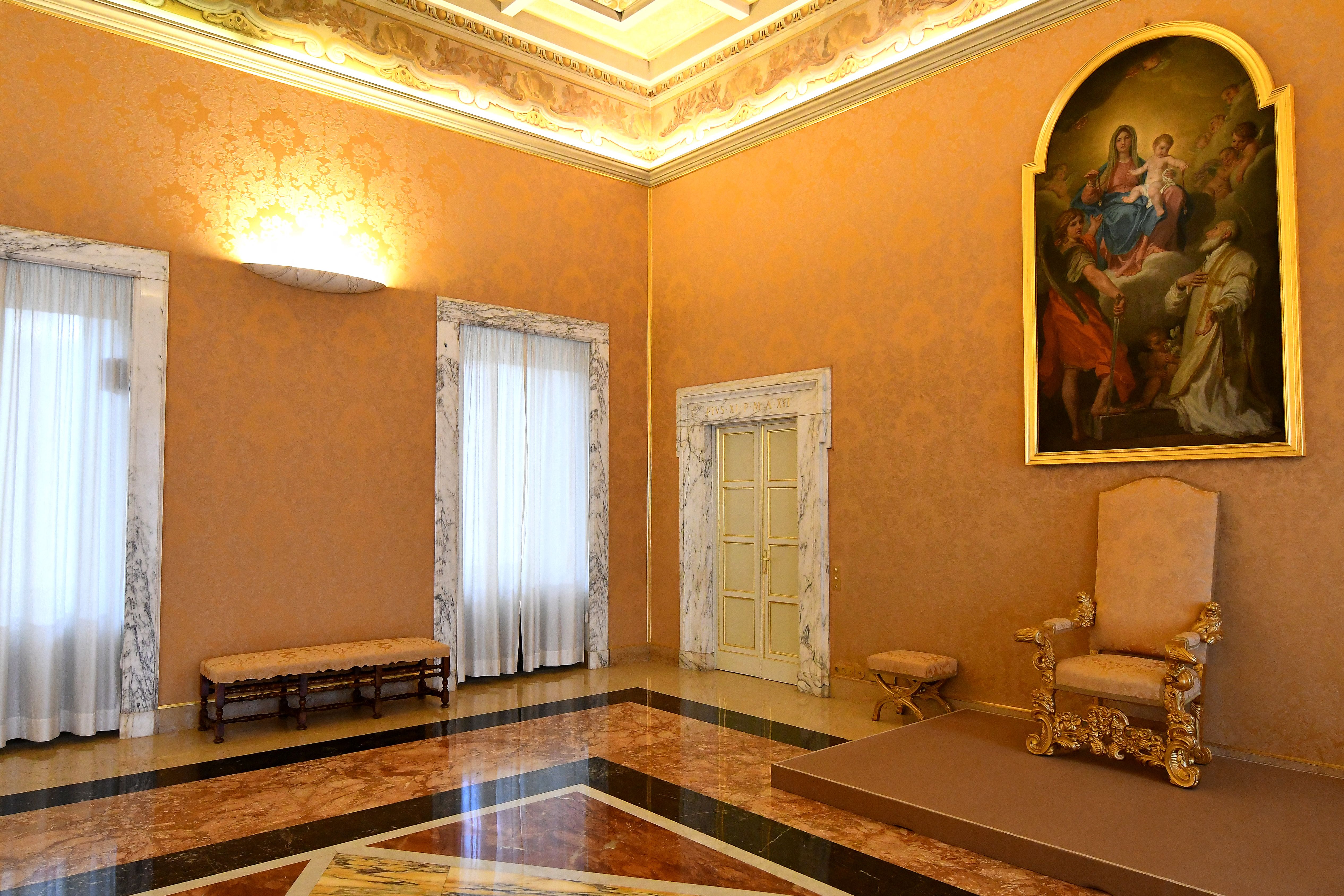 A view of a spacious room inside the Pontiff's private apartments pictured on October 21, 2016, in Castel Gandolfo, Italy. | Source: Getty Images