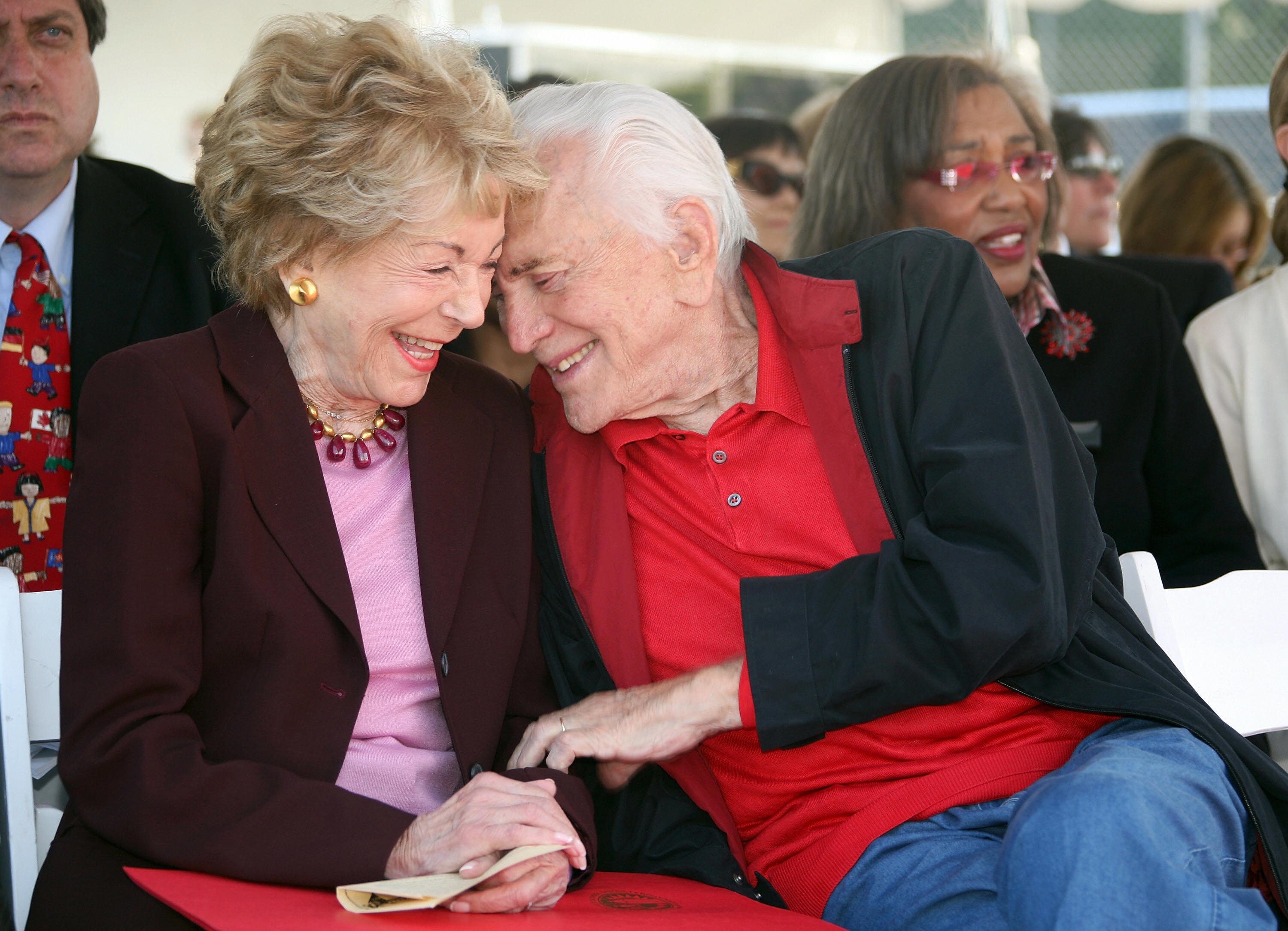 Kirk Douglas and wife Anne attend the Anne and Kirk Douglas 400th Playground Dedication at Lillian Street Elementary School, on May 28, 2008 in Los Angeles, California | Source: Getty Images 