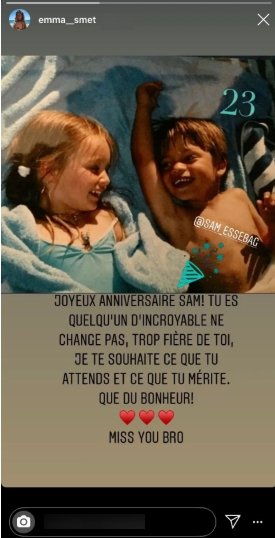 Capture d'écran de la story d'Emma Smet | emmasmet - Instagram