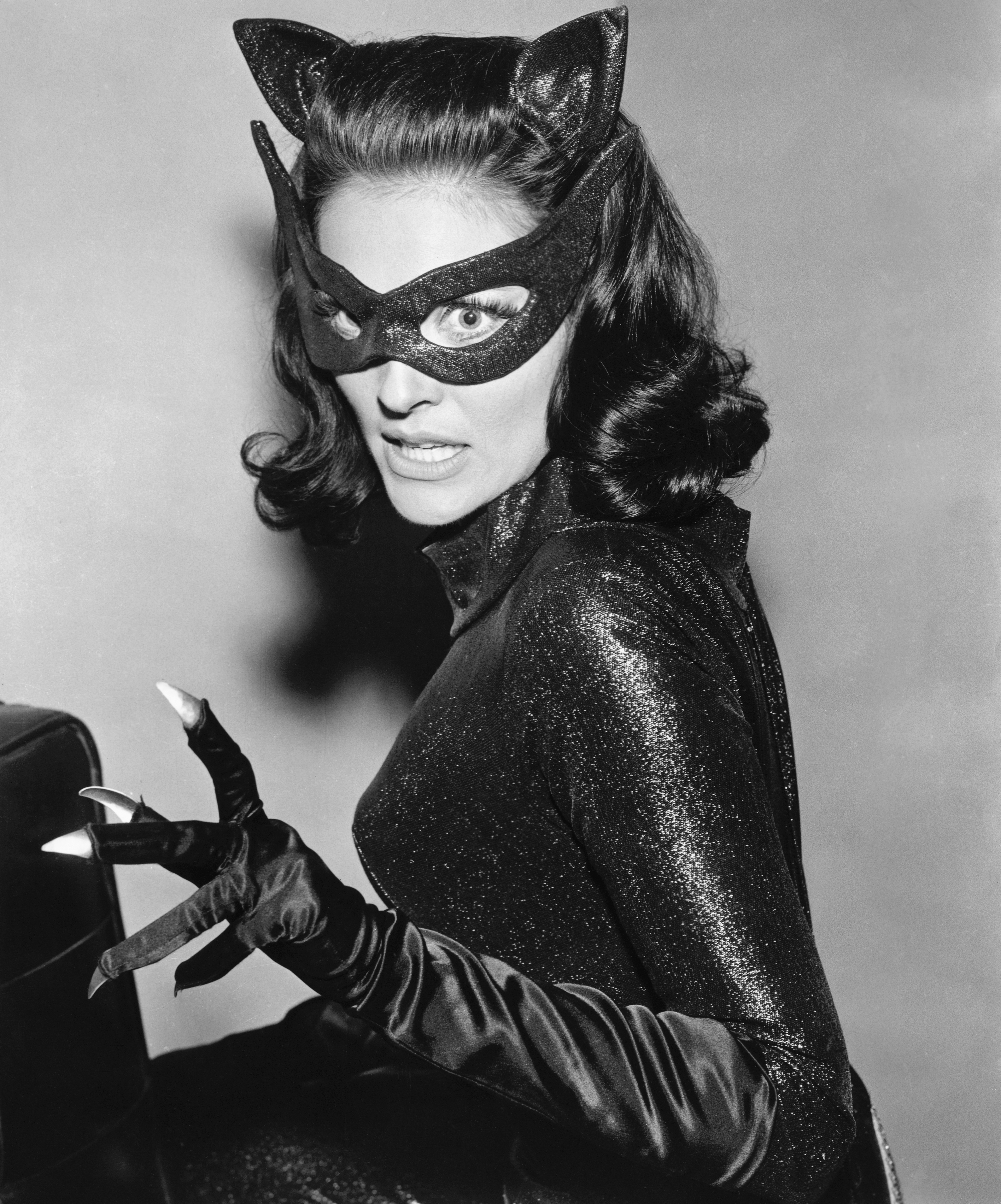 Lee Meriwether dressed as Catwoman for the 1966s 