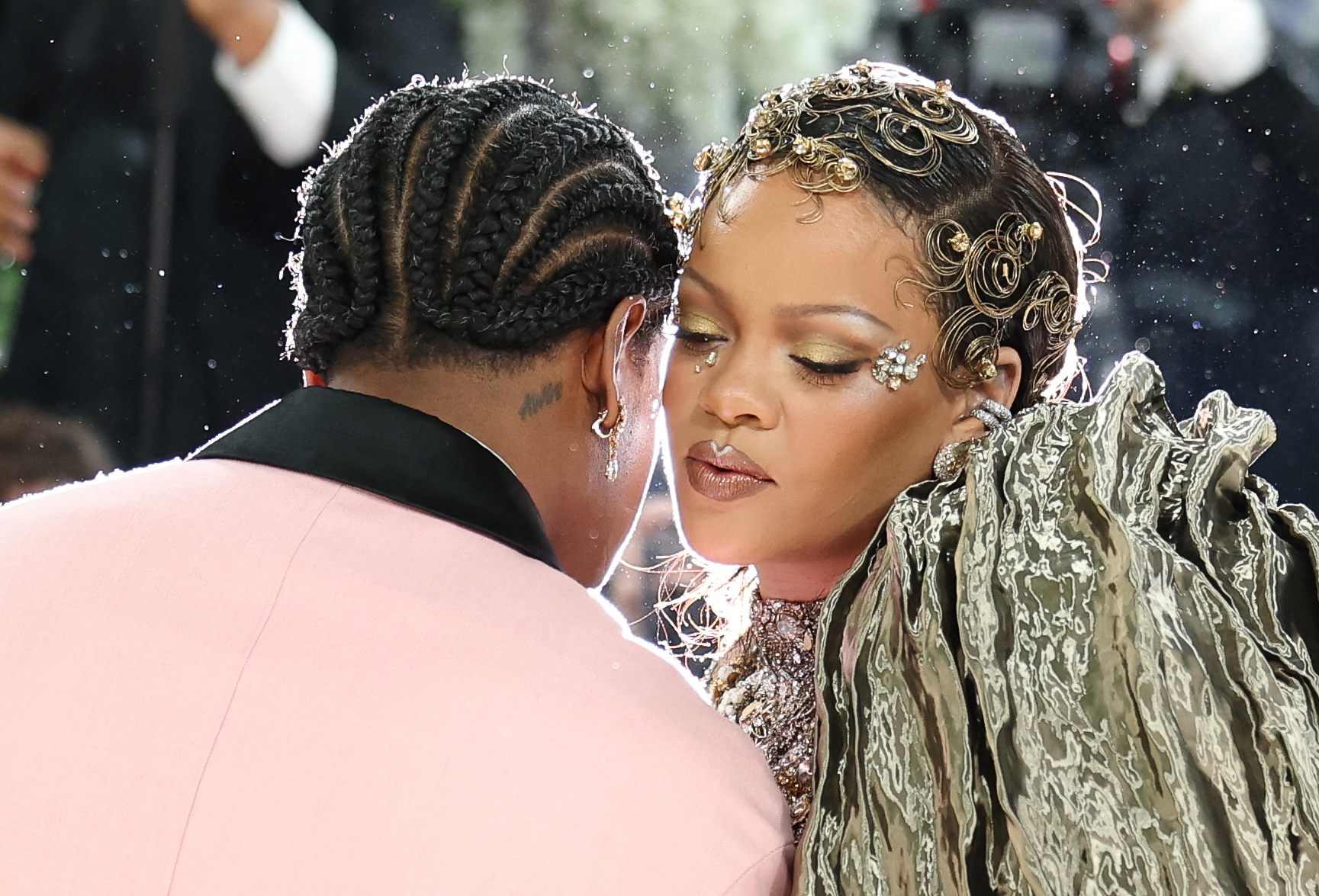 Rihanna and US rapper ASAP Rocky arrive for the Met Gala celebrating "Costume Art" at the Metropolitan Museum of Art, in New York, on May 4, 2026. | Source: Getty Images