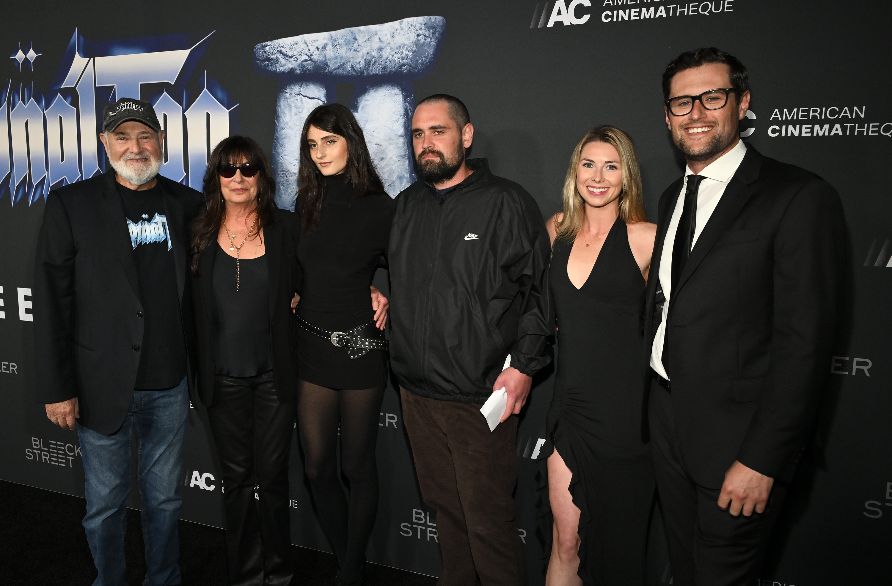 Rob, Michele, Romy, Nick, Maria Gilfillan, and Jake Reiner attend the "Spinal Tap II: The End Continues" Los Angeles Premiere held at The Egyptian Theatre on 9 September 2025 in California. | Source: Getty Images