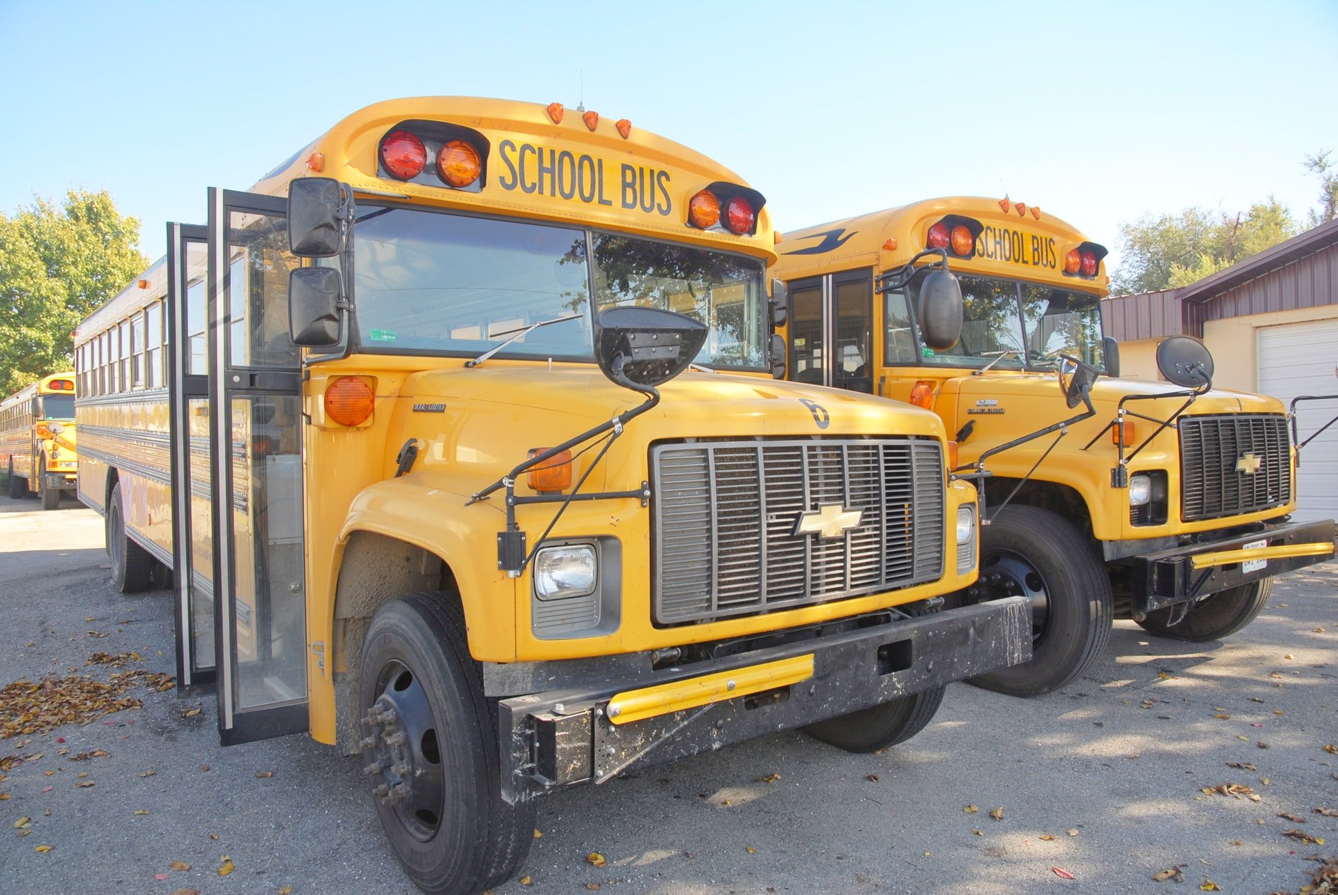 Dos autobuses escolares. | Foto: Unsplash