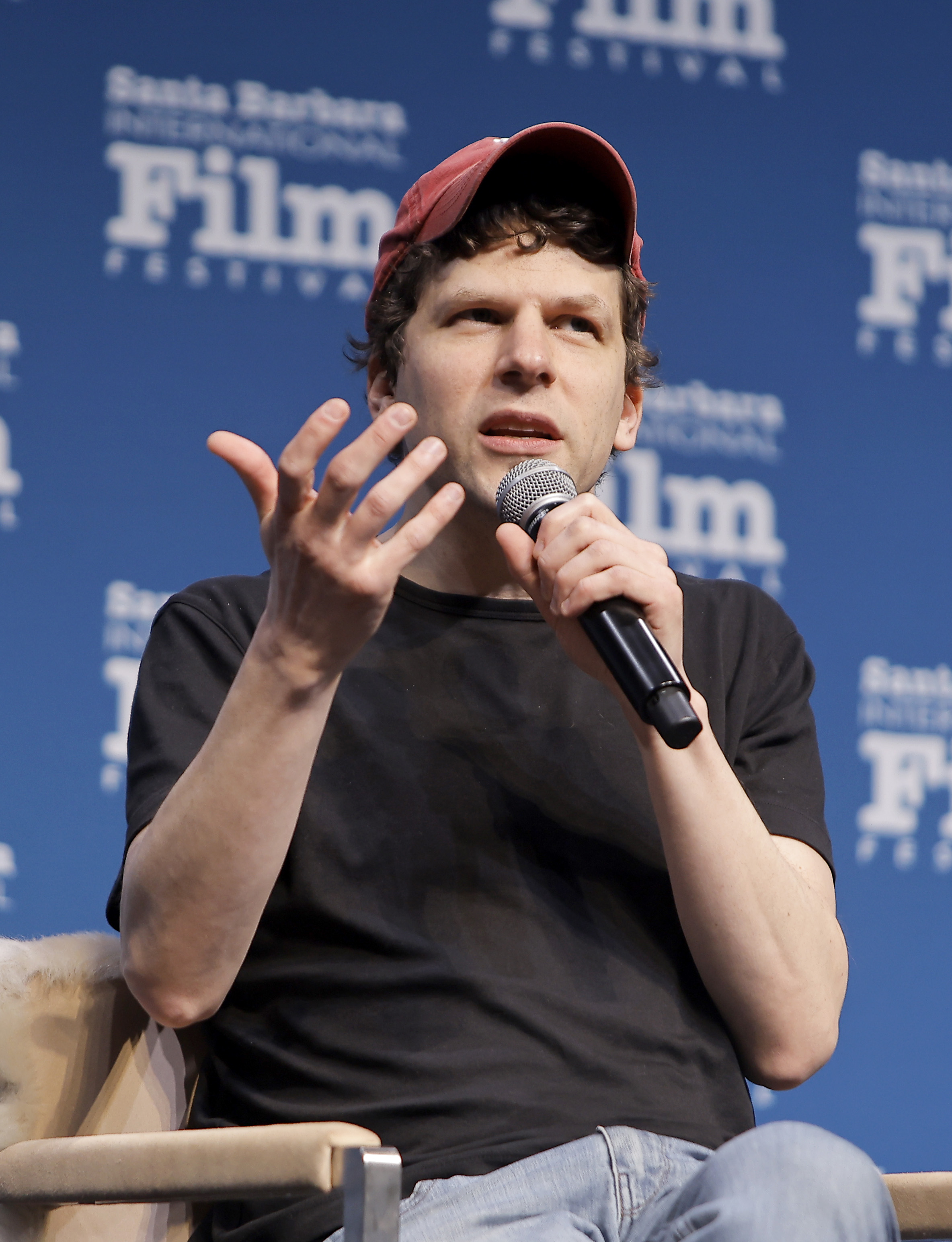 Jesse Eisenberg speaking onstage during the 40th Santa Barbara International Film Festival in California on February 8, 2025. | Source: Getty Images