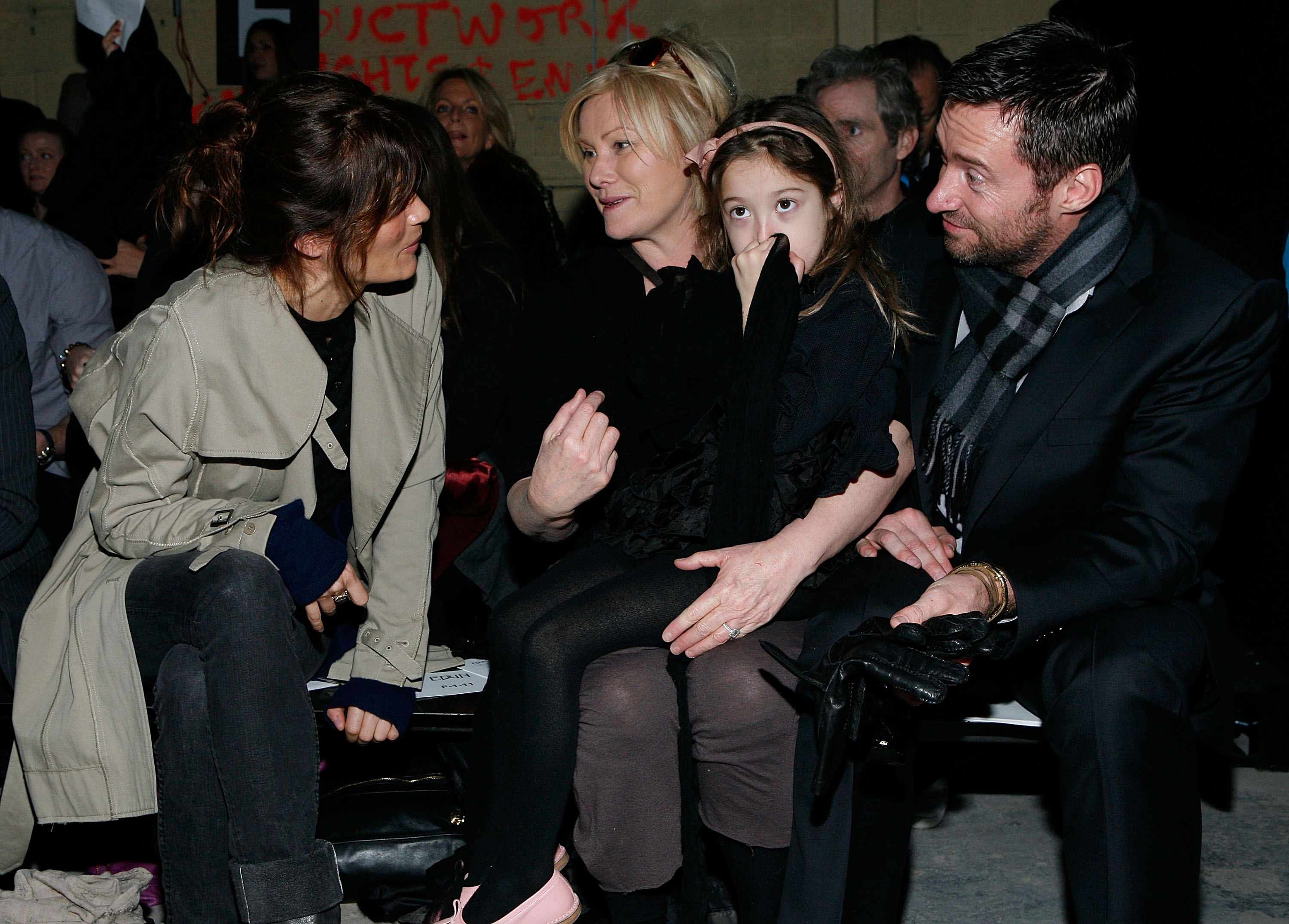 Helen Christiansen, Deborah Jackman, and Hugh Jackman attend the Edun Fall 2011 fashion show during Mercedes-Benz Fashion Week on February 12, 2011, in New York City | Source: Getty Images