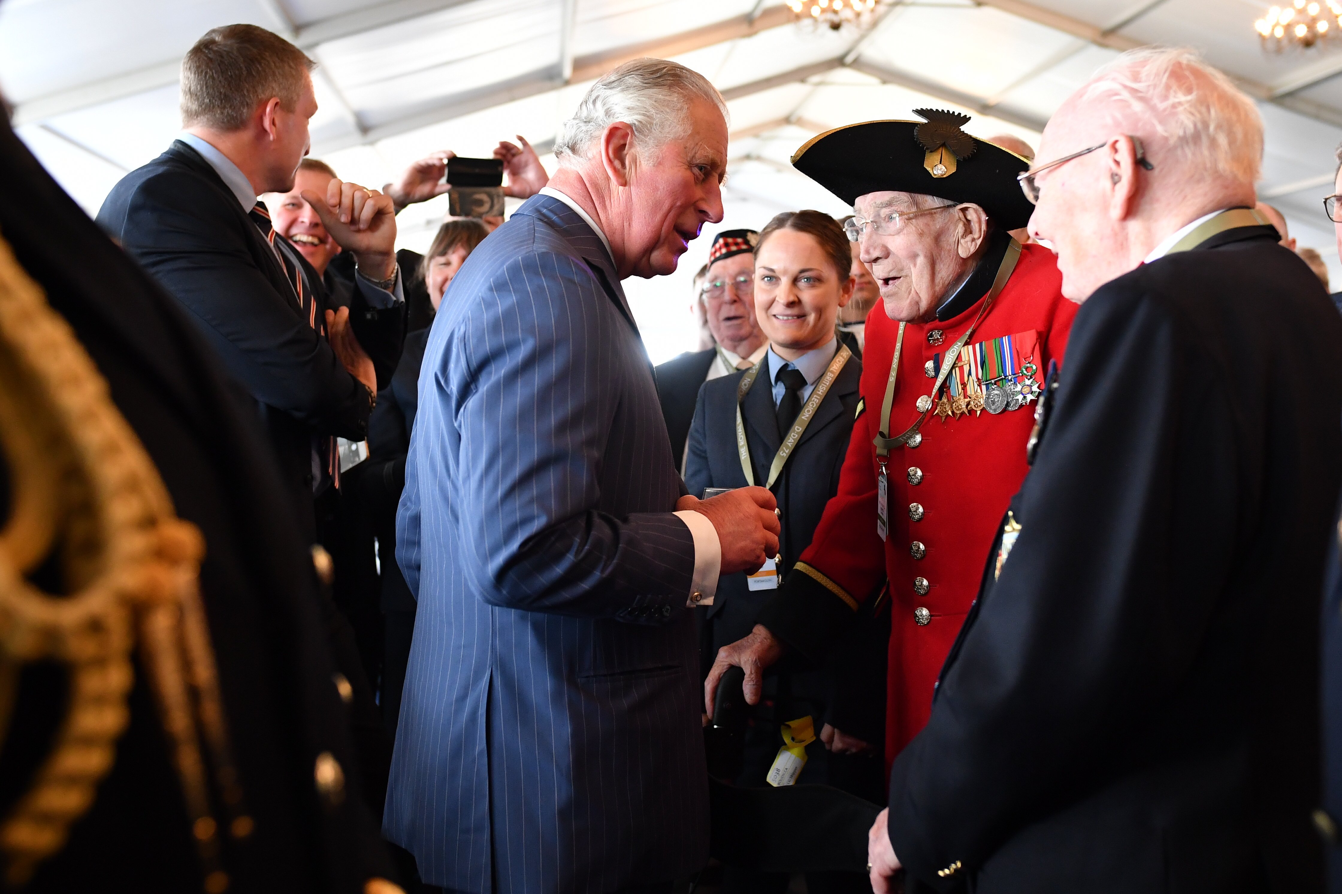 Prince Charles meeting veterans during the D-day 75 Commemorations in Portsmouth, England | Photo: Getty Images