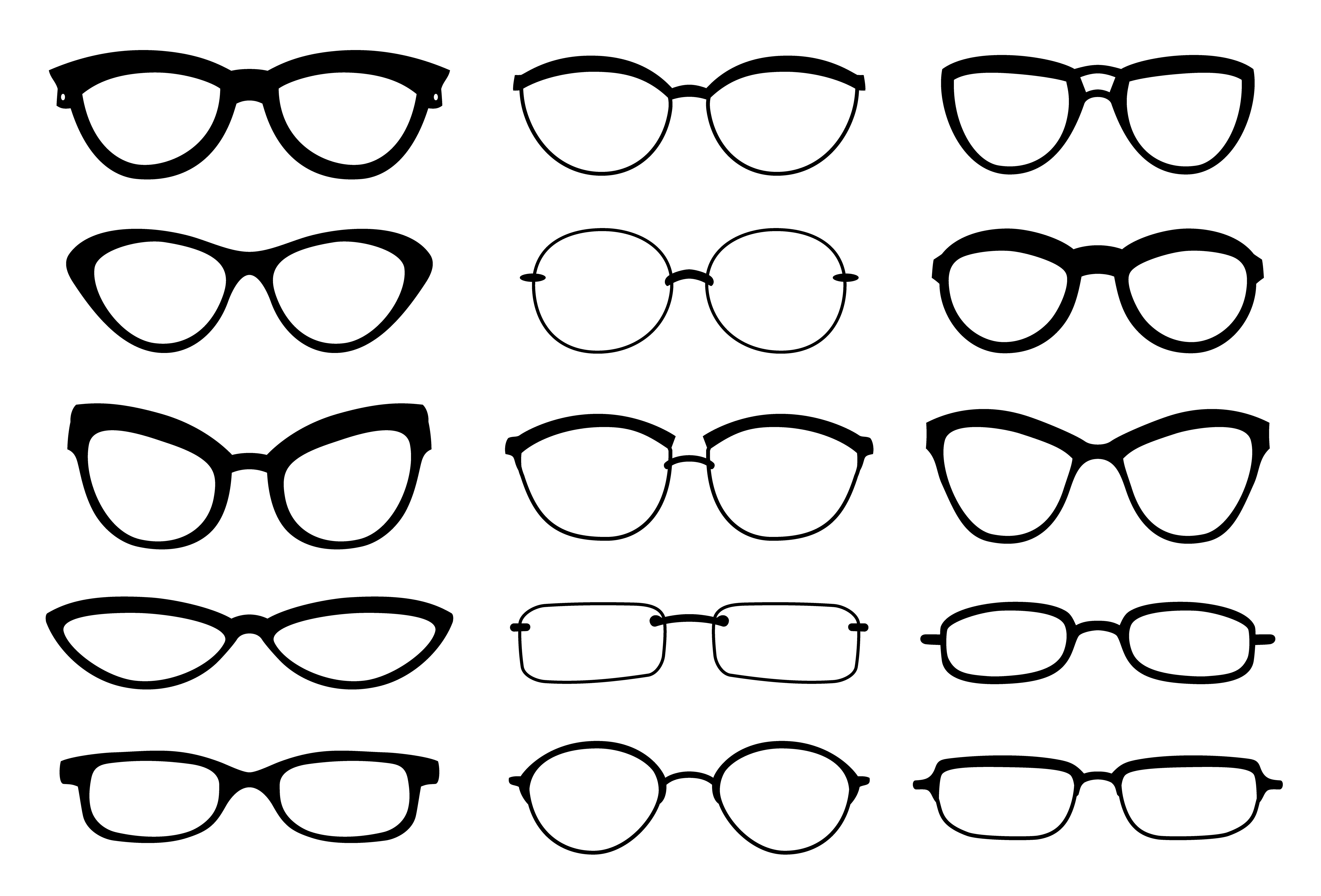 Diferentes formas de gafas. | Imagen: Shutterstock